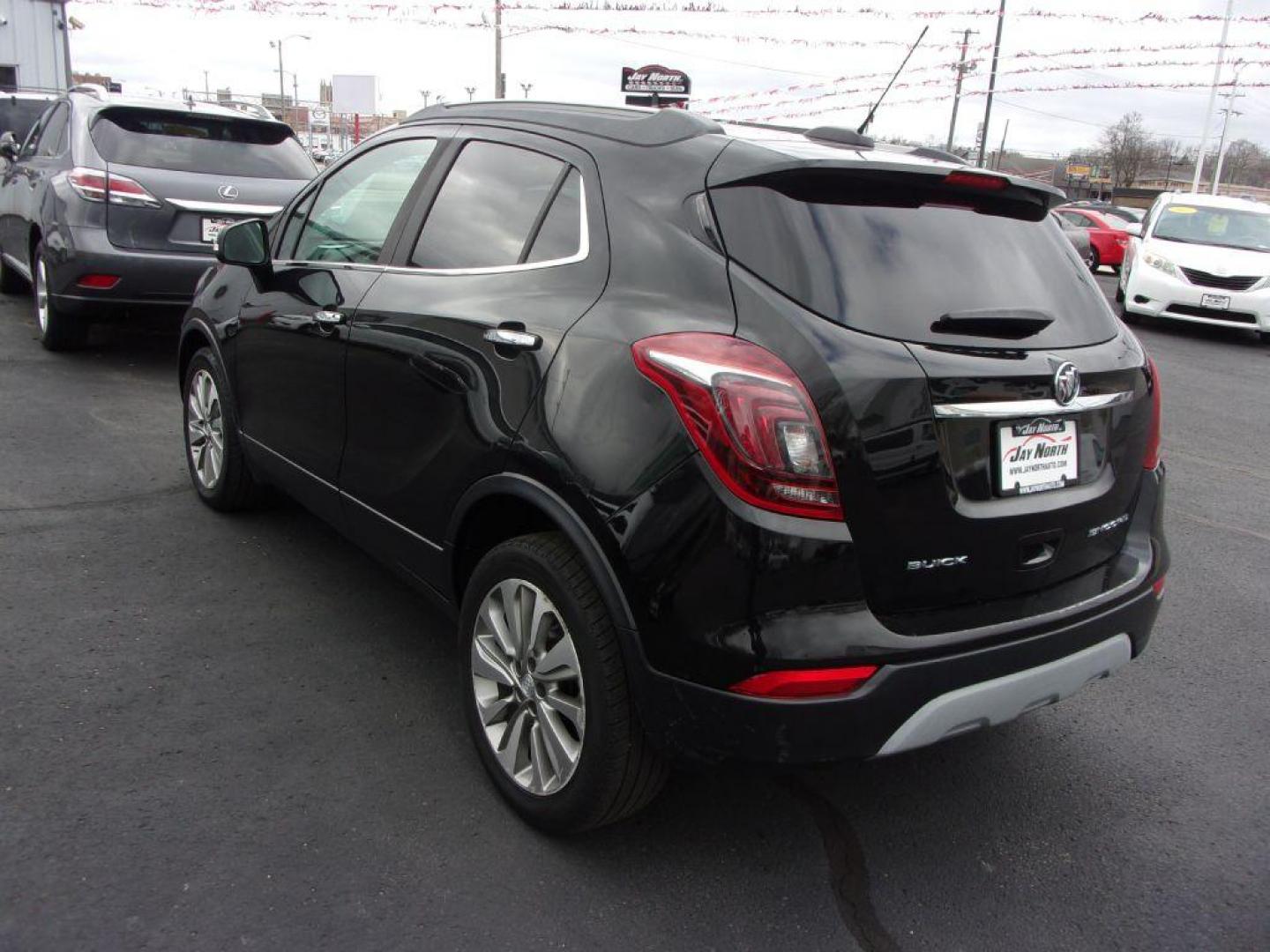 2017 BLACK BUICK ENCORE PREFERRED (KL4CJASB6HB) with an 1.4L engine, Automatic transmission, located at 501 E. Columbia St., Springfield, OH, 45503, (800) 262-7122, 39.925262, -83.801796 - *** 1 Owner w/ 24 Service Records on CarFax *** Preferred *** FWD *** Serviced and Detailed *** Back Up Camera *** Jay North Auto has offered hand picked vehicles since 1965! Our customer's enjoy a NO pressure buying experience with a small town feel. All of our vehicles get fully inspected an - Photo#6