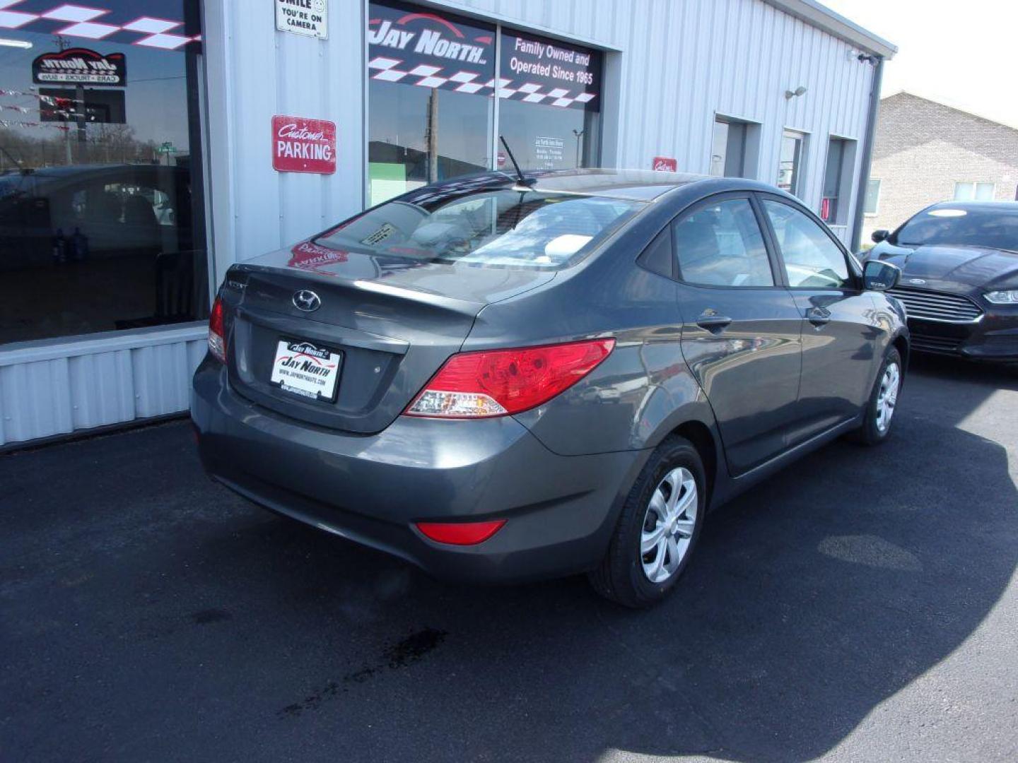 2012 GRAY HYUNDAI ACCENT GLS (KMHCT4AE3CU) with an 1.6L engine, Automatic transmission, located at 501 E. Columbia St., Springfield, OH, 45503, (800) 262-7122, 39.925262, -83.801796 - ***Clean Carfax***Gas Saver***GLS***New Tires***39 Service Records On Carfax***Serviced and Detailed*** Jay North Auto has offered hand picked vehicles since 1965! Our customer's enjoy a NO pressure buying experience with a small town feel. All of our vehicles get fully inspected and detailed. W - Photo#3