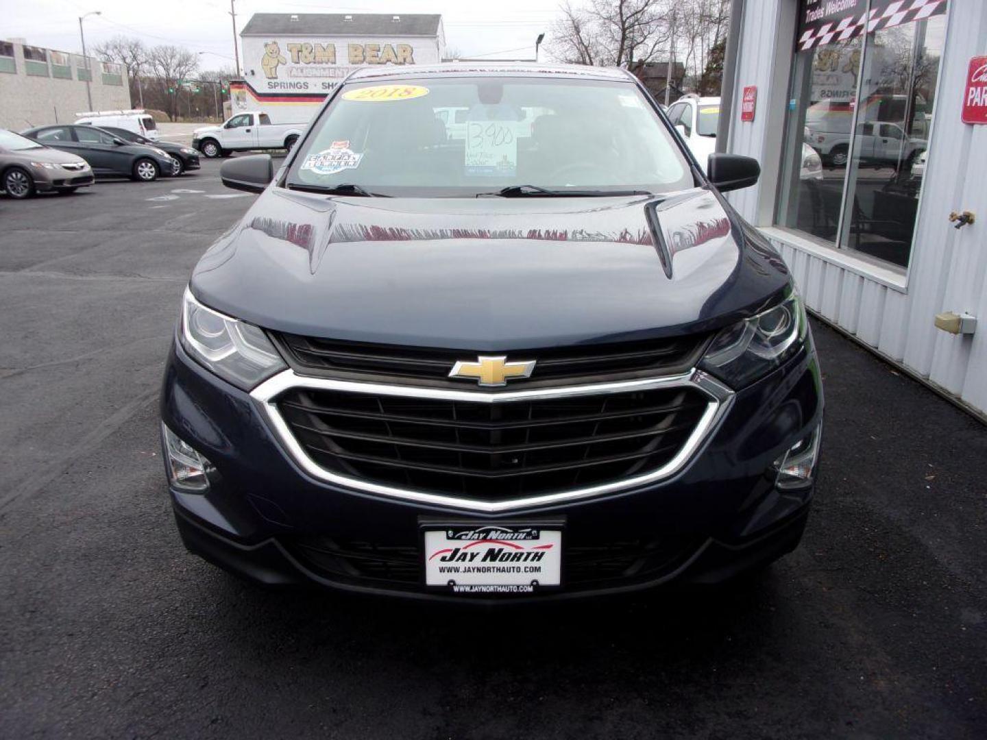 2018 BLUE CHEVROLET EQUINOX LS (3GNAXHEV7JL) with an 1.5L engine, Automatic transmission, located at 501 E. Columbia St., Springfield, OH, 45503, (800) 262-7122, 39.925262, -83.801796 - Photo#1