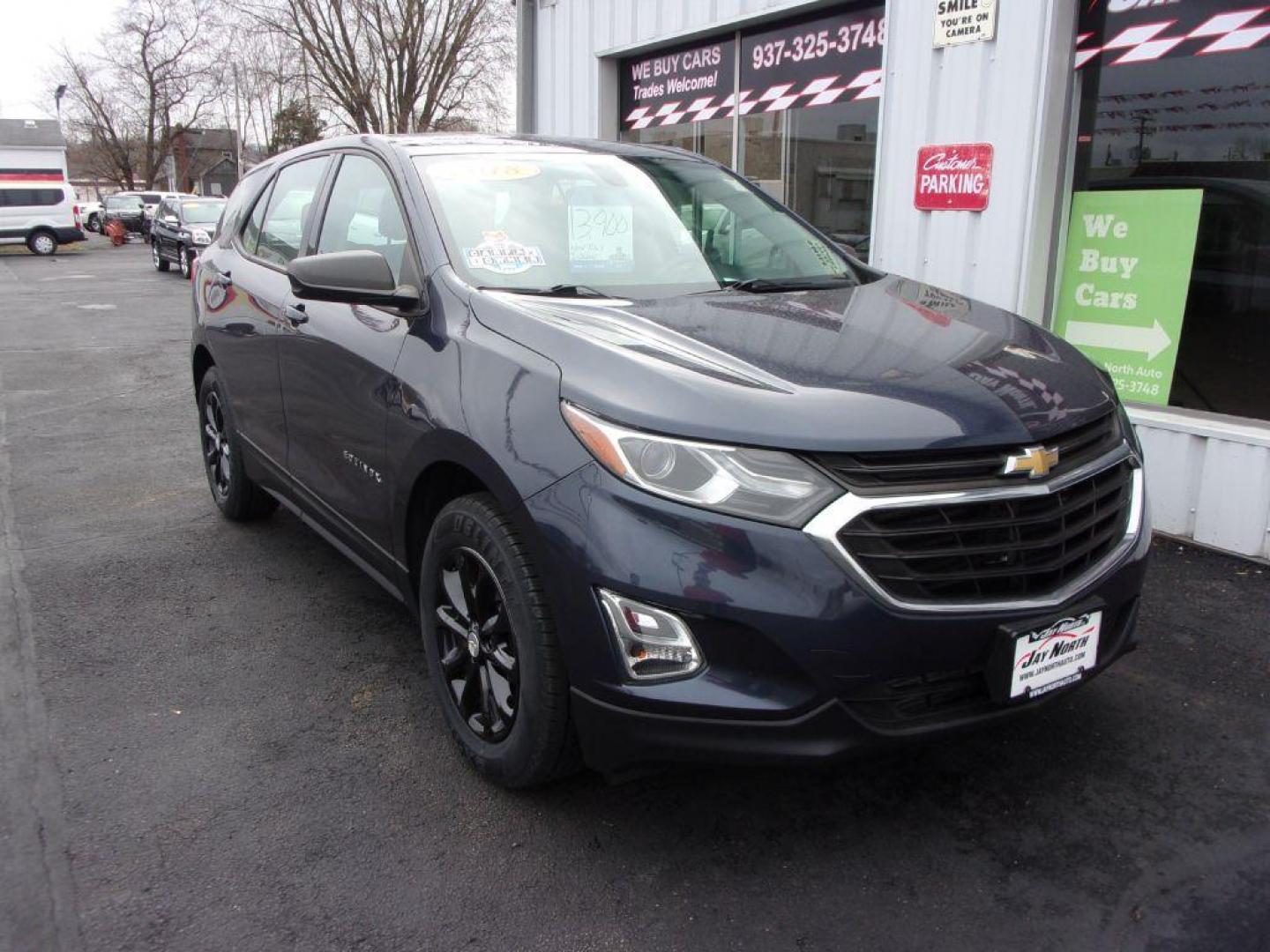 2018 BLUE CHEVROLET EQUINOX LS (3GNAXHEV7JL) with an 1.5L engine, Automatic transmission, located at 501 E. Columbia St., Springfield, OH, 45503, (800) 262-7122, 39.925262, -83.801796 - Photo#2