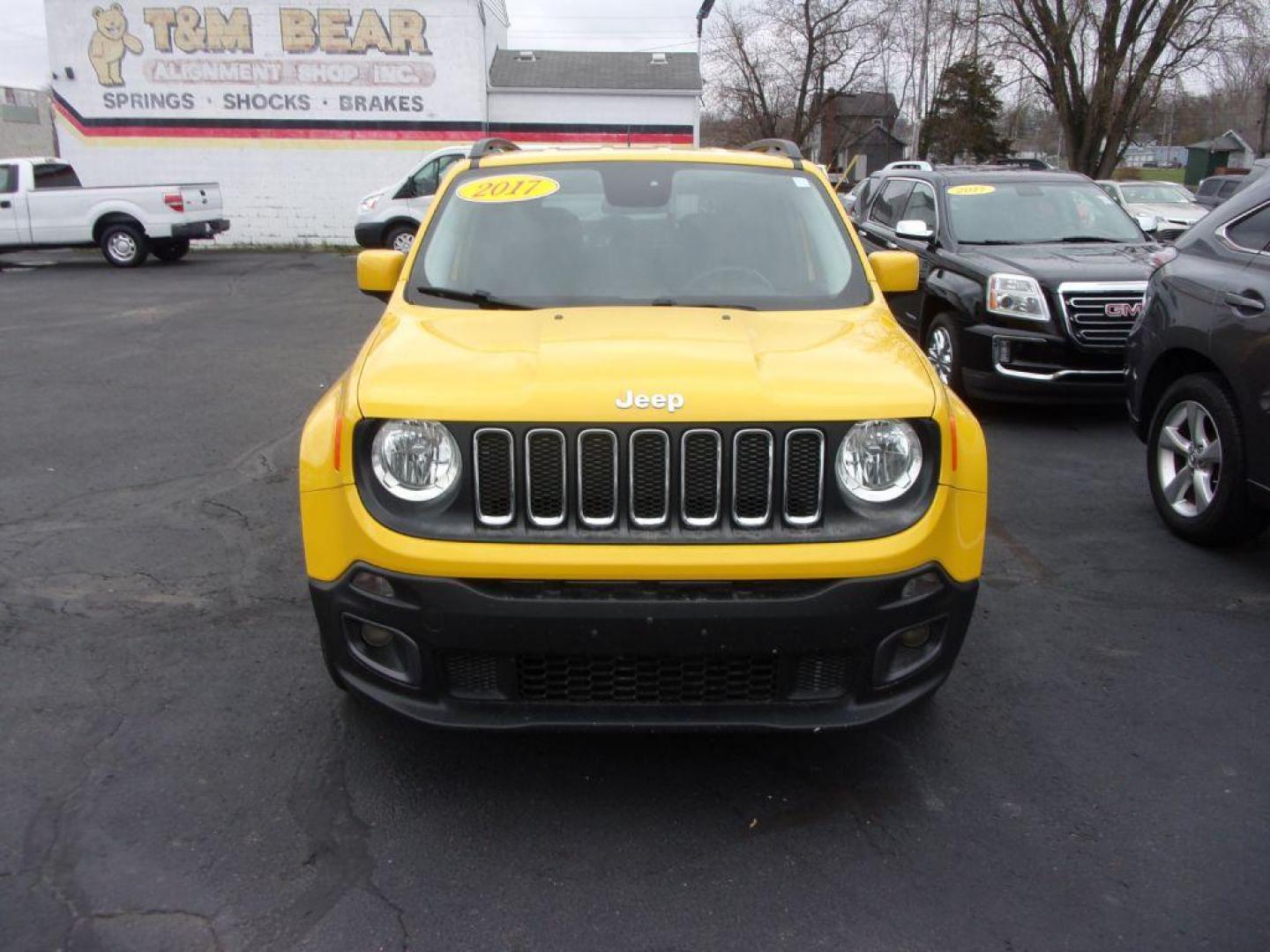 2017 YELLOW JEEP RENEGADE LATITUDE (ZACCJABB1HP) with an 2.4L engine, Automatic transmission, located at 501 E. Columbia St., Springfield, OH, 45503, (800) 262-7122, 39.925262, -83.801796 - Photo#1