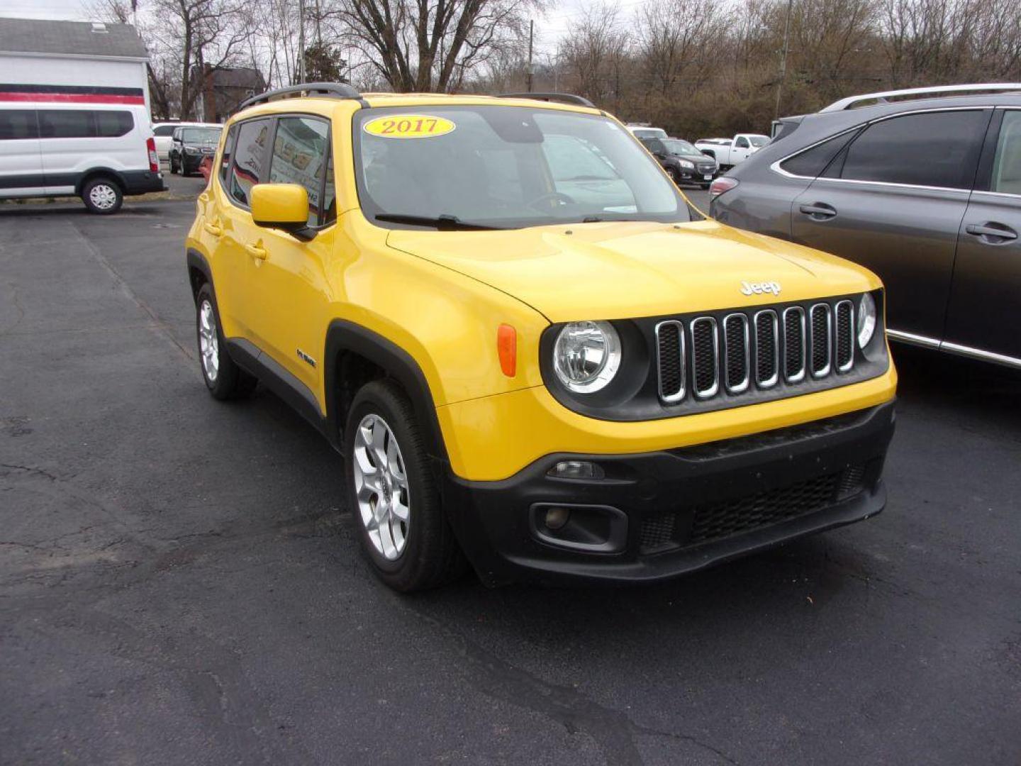 2017 YELLOW JEEP RENEGADE LATITUDE (ZACCJABB1HP) with an 2.4L engine, Automatic transmission, located at 501 E. Columbia St., Springfield, OH, 45503, (800) 262-7122, 39.925262, -83.801796 - Photo#2