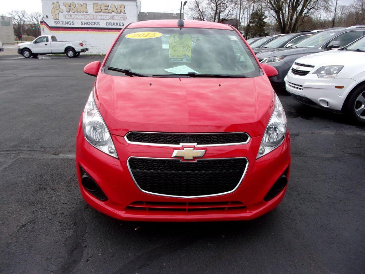 2015 RED CHEVROLET SPARK LS (KL8CB6S95FC) with an 1.2L engine, Continuously Variable transmission, located at 501 E. Columbia St., Springfield, OH, 45503, (800) 262-7122, 39.925262, -83.801796 - Photo#1