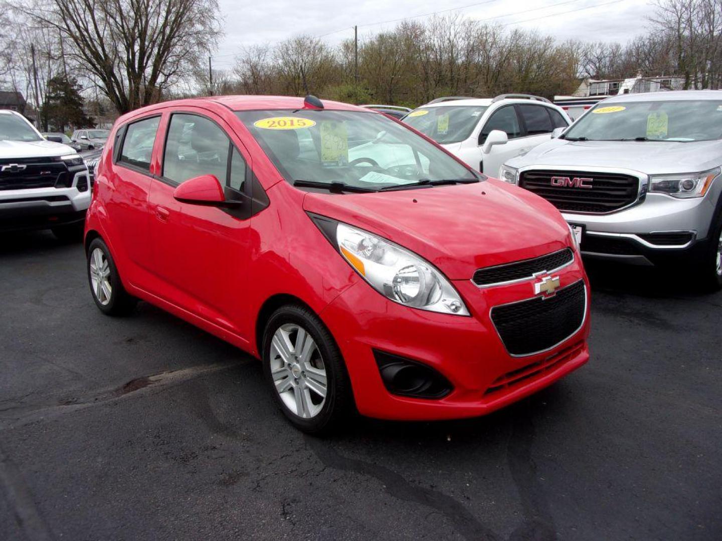 2015 RED CHEVROLET SPARK LS (KL8CB6S95FC) with an 1.2L engine, Continuously Variable transmission, located at 501 E. Columbia St., Springfield, OH, 45503, (800) 262-7122, 39.925262, -83.801796 - Photo#2