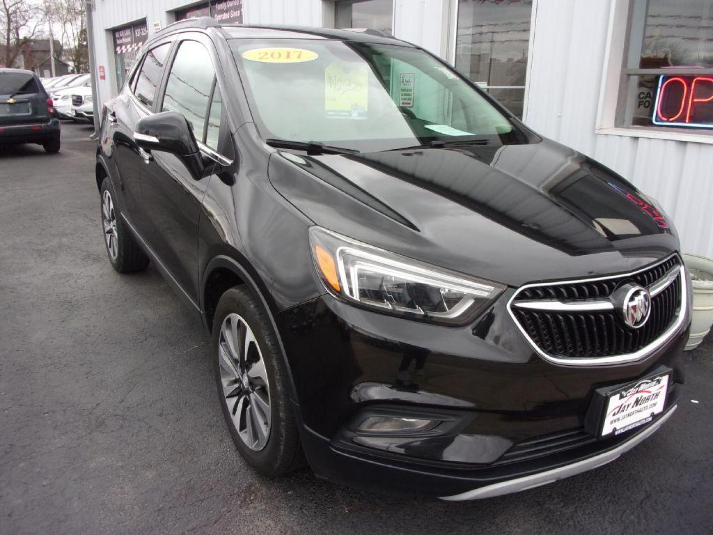 2017 BLACK BUICK ENCORE ESSENCE (KL4CJCSB3HB) with an 1.4L engine, Automatic transmission, located at 501 E. Columbia St., Springfield, OH, 45503, (800) 262-7122, 39.925262, -83.801796 - Photo#1