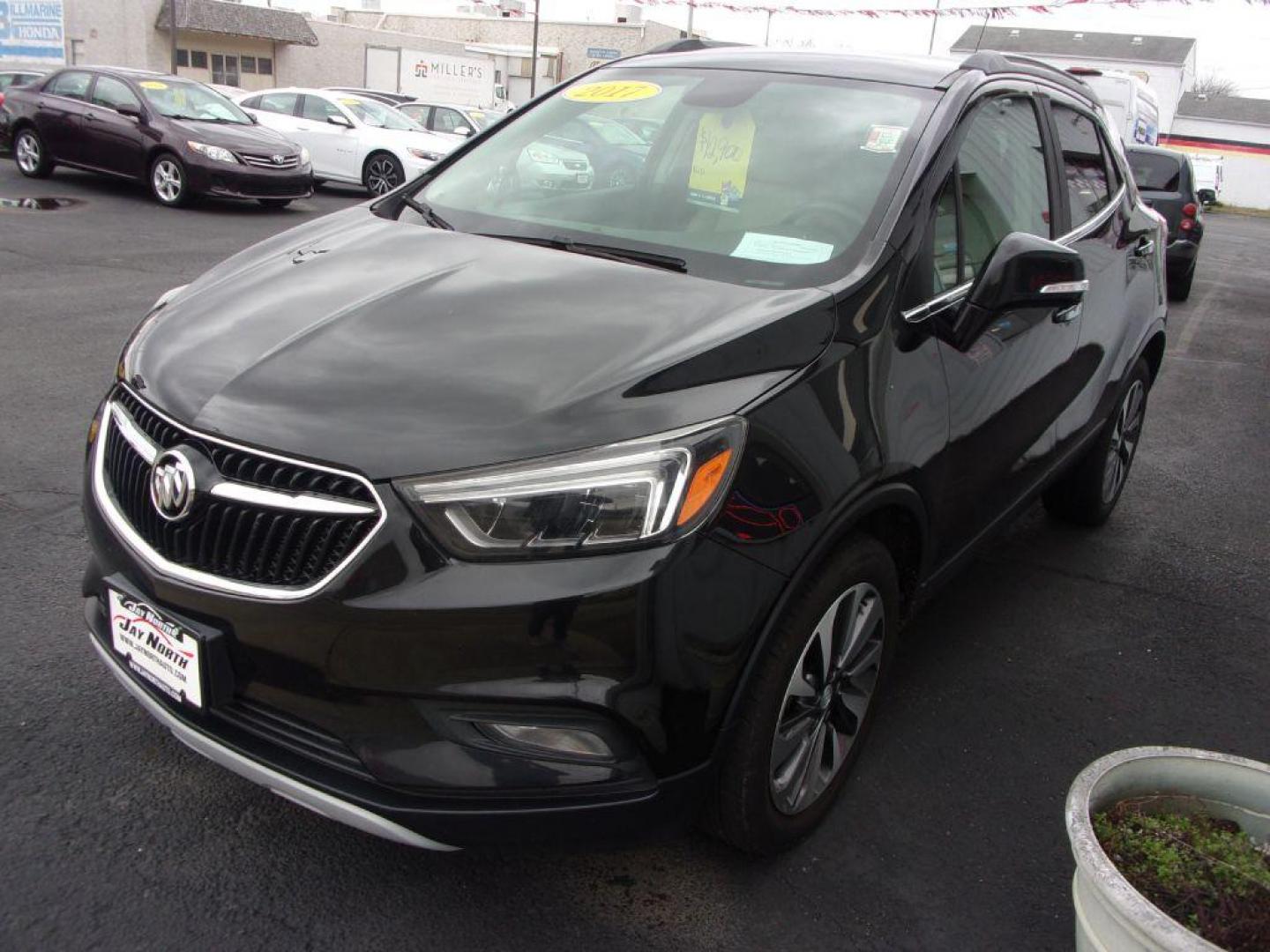 2017 BLACK BUICK ENCORE ESSENCE (KL4CJCSB3HB) with an 1.4L engine, Automatic transmission, located at 501 E. Columbia St., Springfield, OH, 45503, (800) 262-7122, 39.925262, -83.801796 - Photo#3