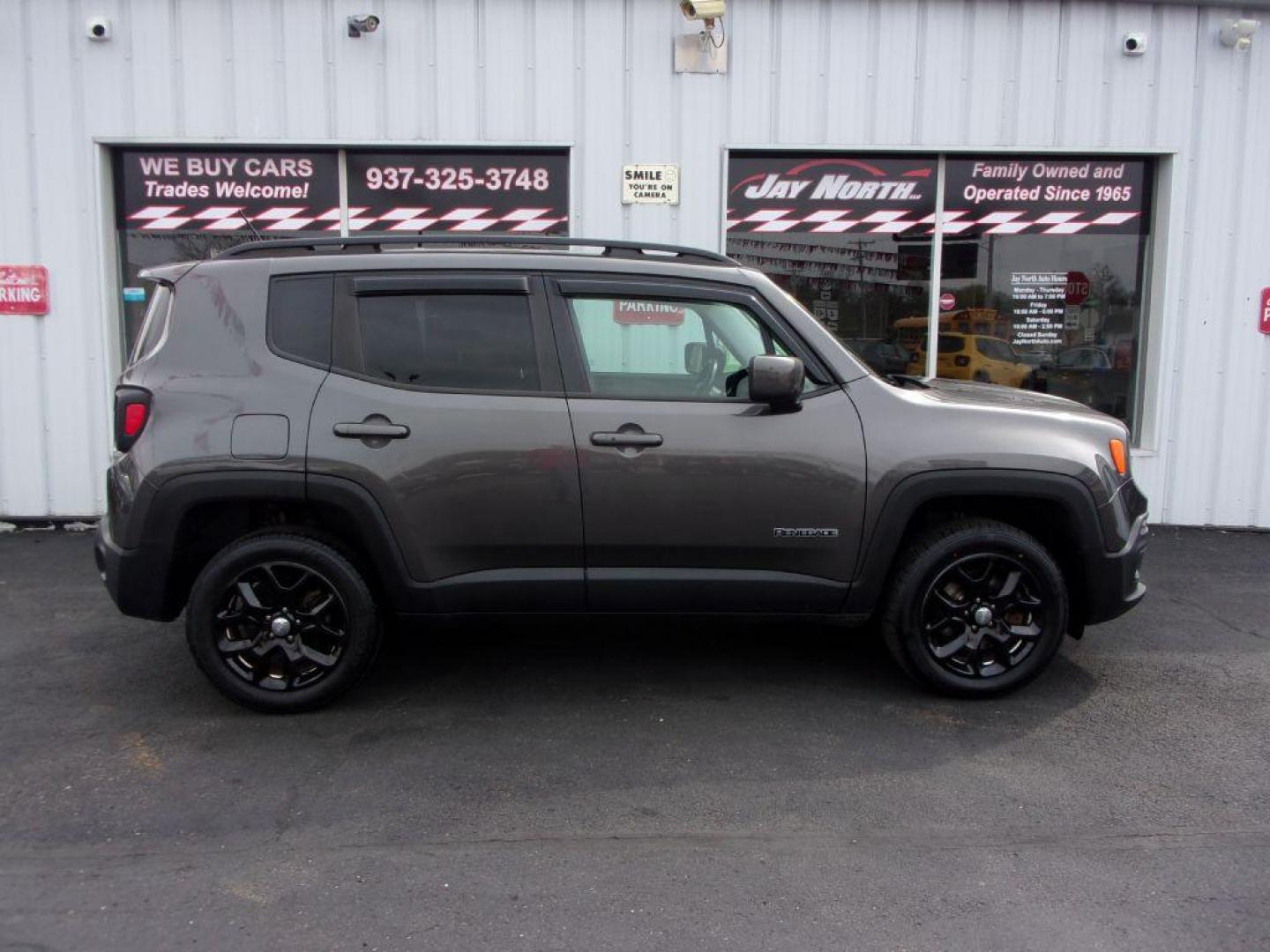 2016 GRAY JEEP RENEGADE LATITUDE (ZACCJBBTXGP) with an 2.4L engine, Automatic transmission, located at 501 E. Columbia St., Springfield, OH, 45503, (800) 262-7122, 39.925262, -83.801796 - Photo#0