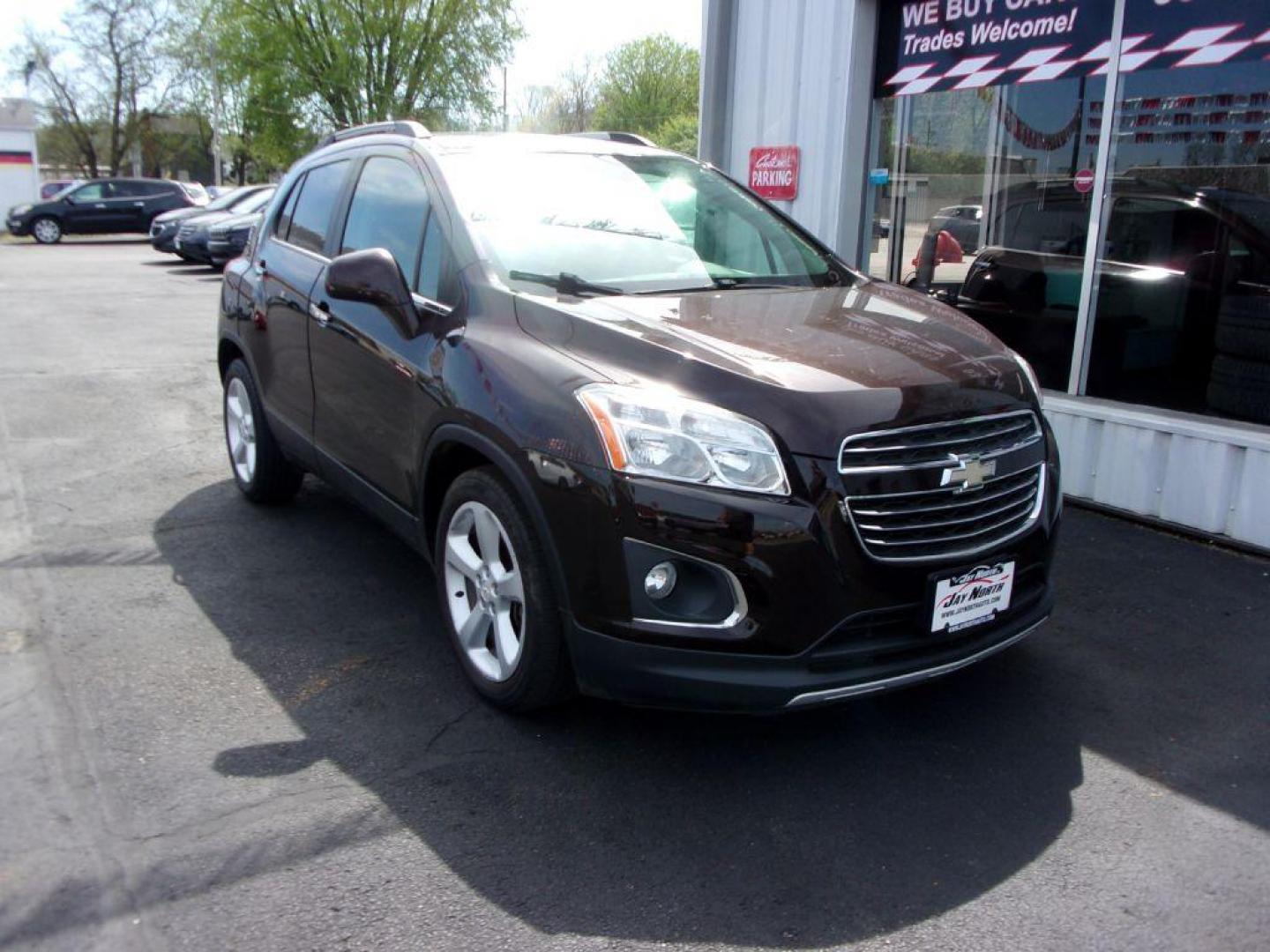 2015 BROWN CHEVROLET TRAX LTZ (KL7CJNSB5FB) with an 1.4L engine, Automatic transmission, located at 501 E. Columbia St., Springfield, OH, 45503, (800) 262-7122, 39.925262, -83.801796 - ***LTZ***Heated Leather Seating***My Link***BOSE Premium Audio***Sunroof***Serviced and Detailed*** Jay North Auto has offered hand picked vehicles since 1965! Our customer's enjoy a NO pressure buying experience with a small town feel. All of our vehicles get fully inspected and detailed. We ar - Photo#2