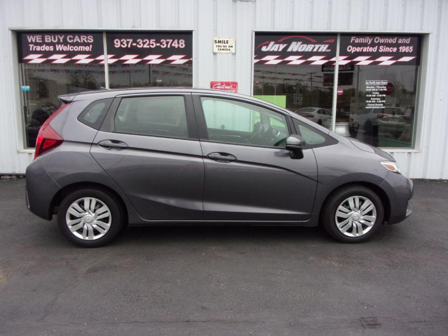 2015 GRAY HONDA FIT LX (3HGGK5G58FM) with an 1.5L engine, Manual transmission, located at 501 E. Columbia St., Springfield, OH, 45503, (800) 262-7122, 39.925262, -83.801796 - ***Clean Carfax***Updated Timing***LX***6-Speed***Serviced and Detailed*** Jay North Auto has offered hand picked vehicles since 1965! Our customer's enjoy a NO pressure buying experience with a small town feel. All of our vehicles get fully inspected and detailed. We are a preferred dealer for - Photo#0