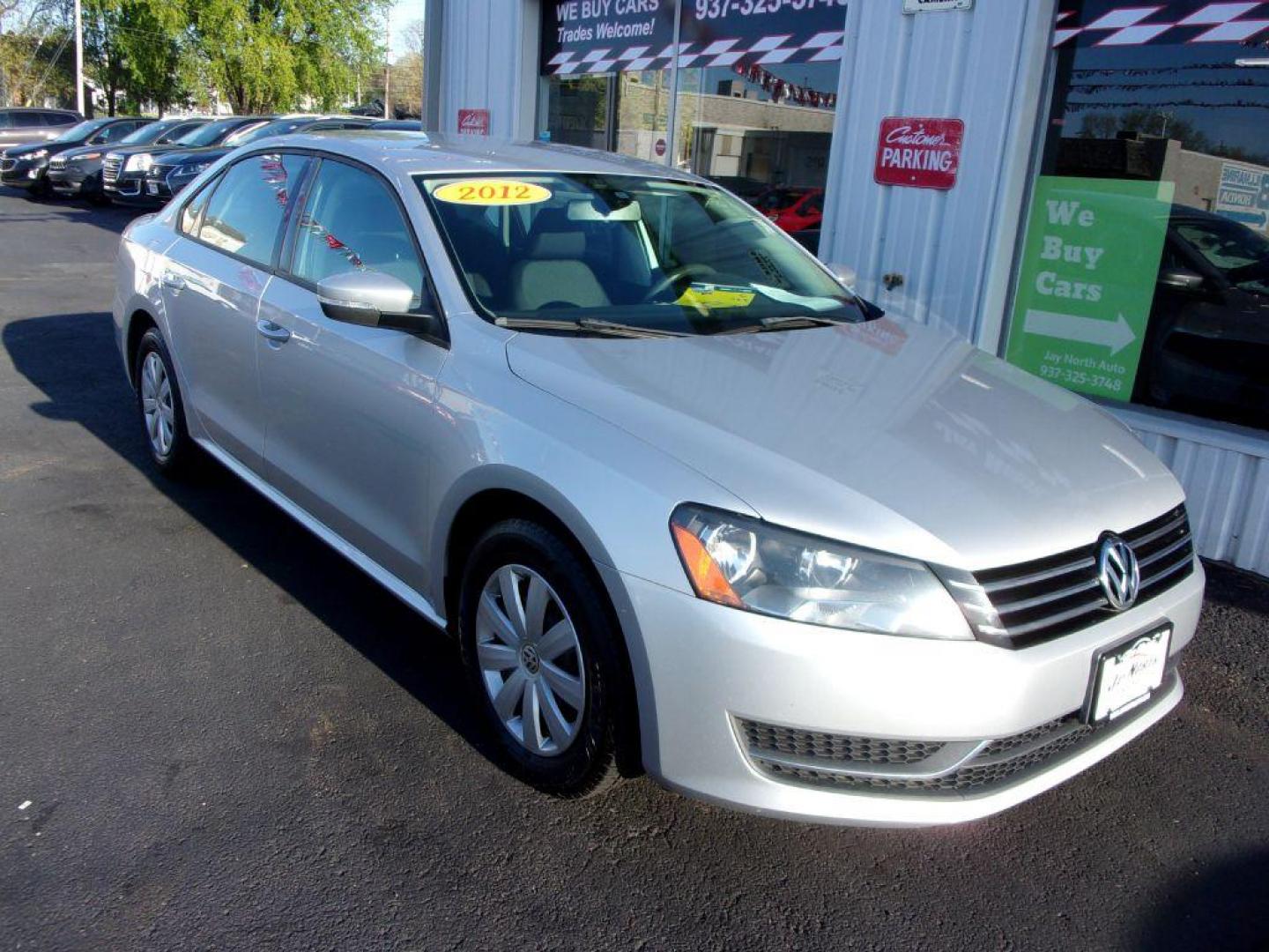 2012 SILVER VOLKSWAGEN PASSAT S (1VWAP7A35CC) with an 2.5L engine, Automatic transmission, located at 501 E. Columbia St., Springfield, OH, 45503, (800) 262-7122, 39.925262, -83.801796 - *** S *** 2.5L *** Serviced and Detailed *** FWD *** NICE *** Check it out *** Jay North Auto has offered hand picked vehicles since 1965! Our customer's enjoy a NO pressure buying experience with a small town feel. All of our vehicles get fully inspected and detailed. We are a preferred dealer - Photo#1