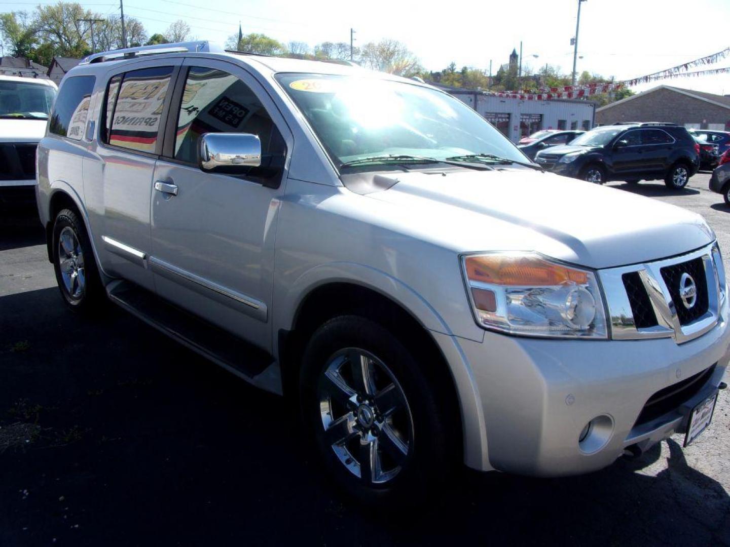 2013 SILVER NISSAN ARMADA PLATINUM (5N1BA0NE8DN) with an 5.6L engine, Automatic transmission, located at 501 E. Columbia St., Springfield, OH, 45503, (800) 262-7122, 39.925262, -83.801796 - *** 1 Owner *** Serviced and Detailed *** Platinum *** Bose Audio *** Third Row Seat *** Moonroof *** Leather *** 4WD *** V8 *** Loaded *** 31 Service Records on CarFax *** Jay North Auto has offered hand picked vehicles since 1965! Our customer's enjoy a NO pressure buying experience with a sm - Photo#2