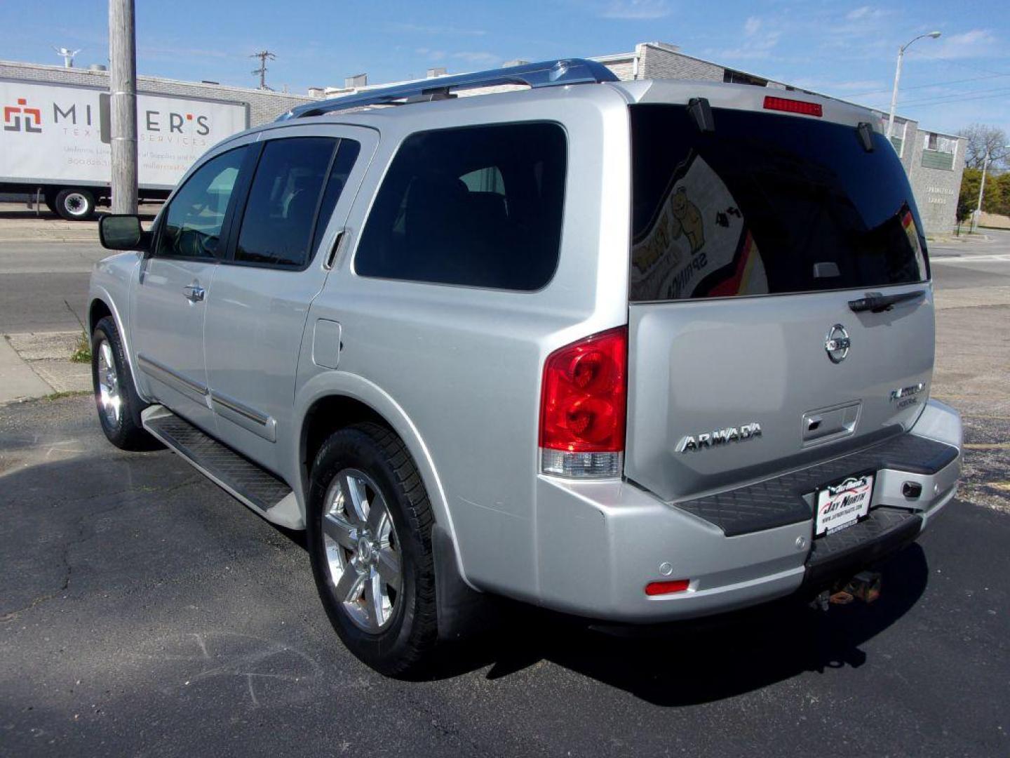 2013 SILVER NISSAN ARMADA PLATINUM (5N1BA0NE8DN) with an 5.6L engine, Automatic transmission, located at 501 E. Columbia St., Springfield, OH, 45503, (800) 262-7122, 39.925262, -83.801796 - *** 1 Owner *** Serviced and Detailed *** Platinum *** Bose Audio *** Third Row Seat *** Moonroof *** Leather *** 4WD *** V8 *** Loaded *** 31 Service Records on CarFax *** Jay North Auto has offered hand picked vehicles since 1965! Our customer's enjoy a NO pressure buying experience with a sm - Photo#5