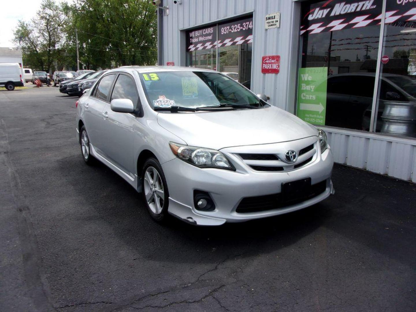 2013 SILVER TOYOTA COROLLA S (2T1BU4EE5DC) with an 1.8L engine, Automatic transmission, located at 501 E. Columbia St., Springfield, OH, 45503, (800) 262-7122, 39.925262, -83.801796 - Photo#2