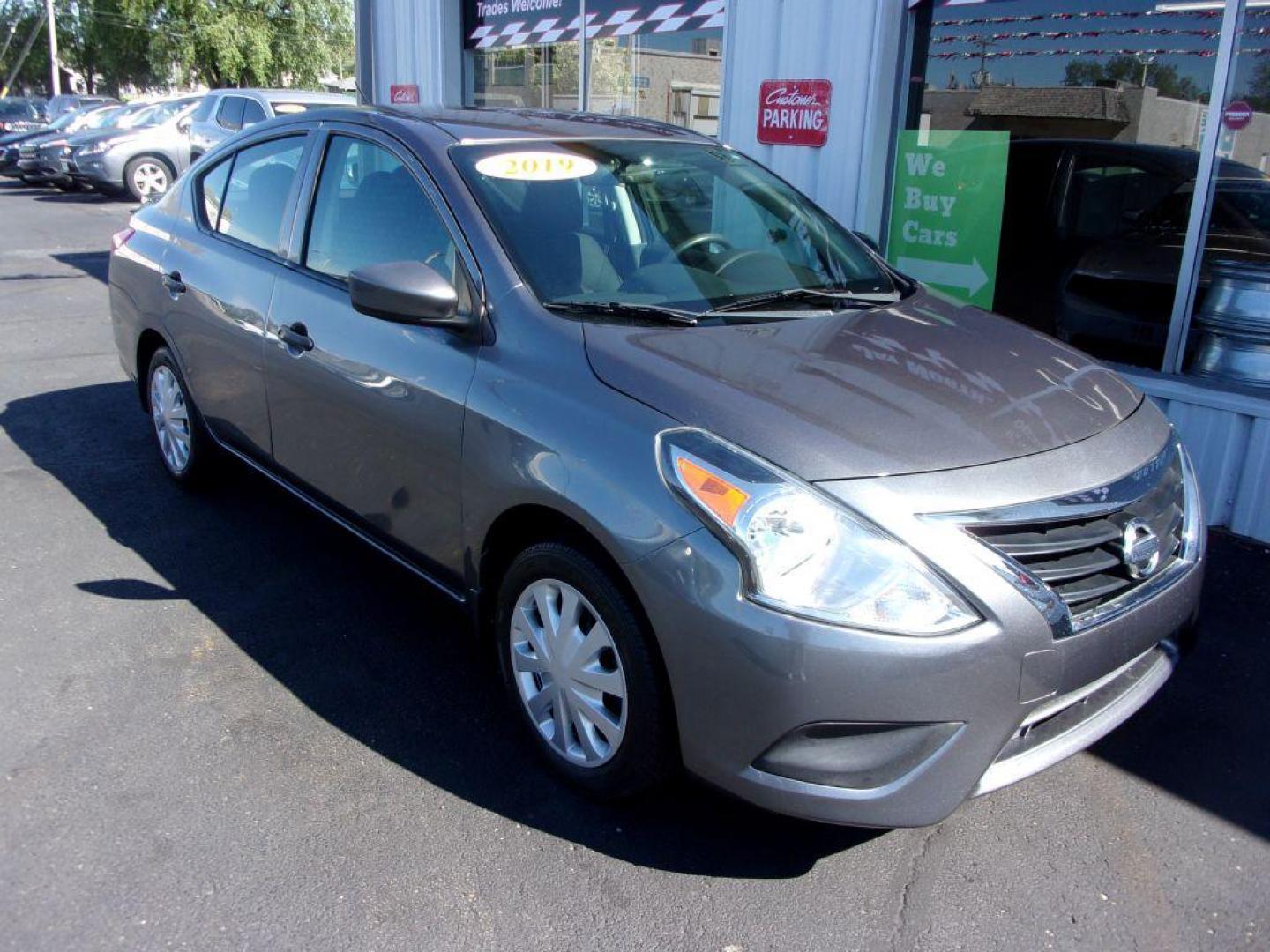 2019 GRAY NISSAN VERSA S (3N1CN7AP6KL) with an 1.6L engine, Continuously Variable transmission, located at 501 E. Columbia St., Springfield, OH, 45503, (800) 262-7122, 39.925262, -83.801796 - *** S *** Serviced and Detailed *** Back Up Camera *** Jay North Auto has offered hand picked vehicles since 1965! Our customer's enjoy a NO pressure buying experience with a small town feel. All of our vehicles get fully inspected and detailed. We are a preferred dealer for many local credit u - Photo#1