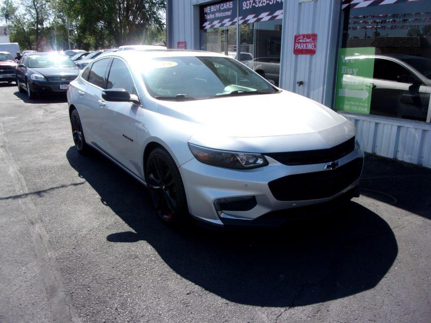 2018 SILVER CHEVROLET MALIBU LT (1G1ZD5ST5JF) with an 1.5L engine, Automatic transmission, located at 501 E. Columbia St., Springfield, OH, 45503, (800) 262-7122, 39.925262, -83.801796 - Photo#2