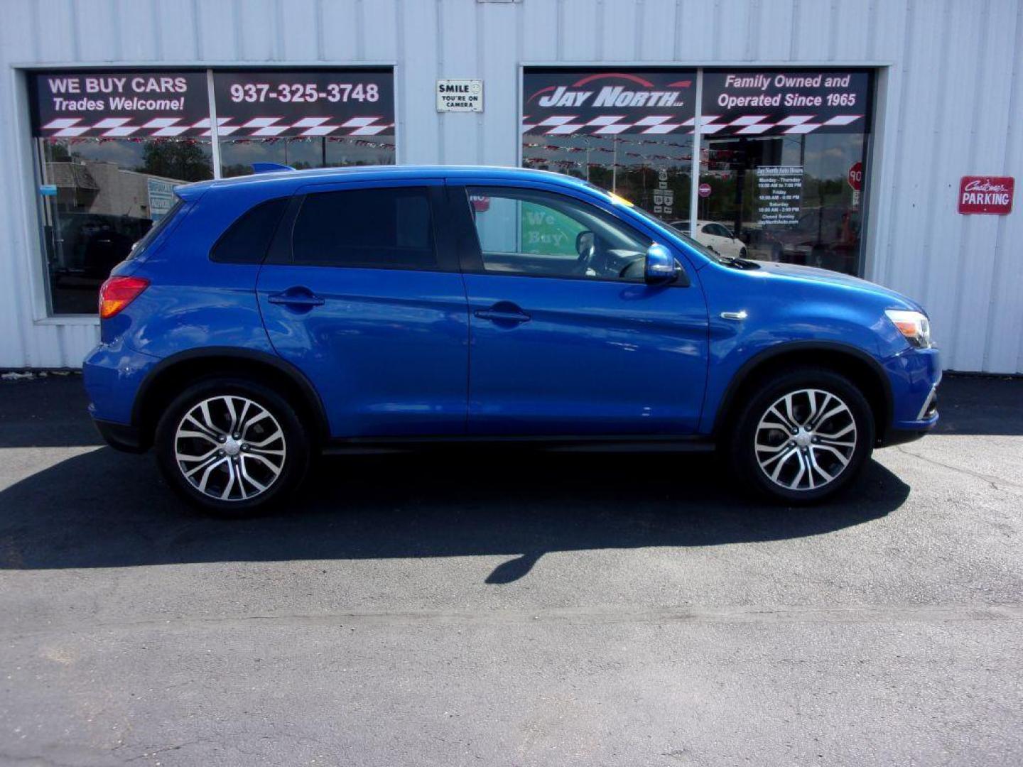 2018 BLUE MITSUBISHI OUTLANDER SPORT SE (JA4AP3AW1JU) with an 2.4L engine, Continuously Variable transmission, located at 501 E. Columbia St., Springfield, OH, 45503, (800) 262-7122, 39.925262, -83.801796 - Photo#0