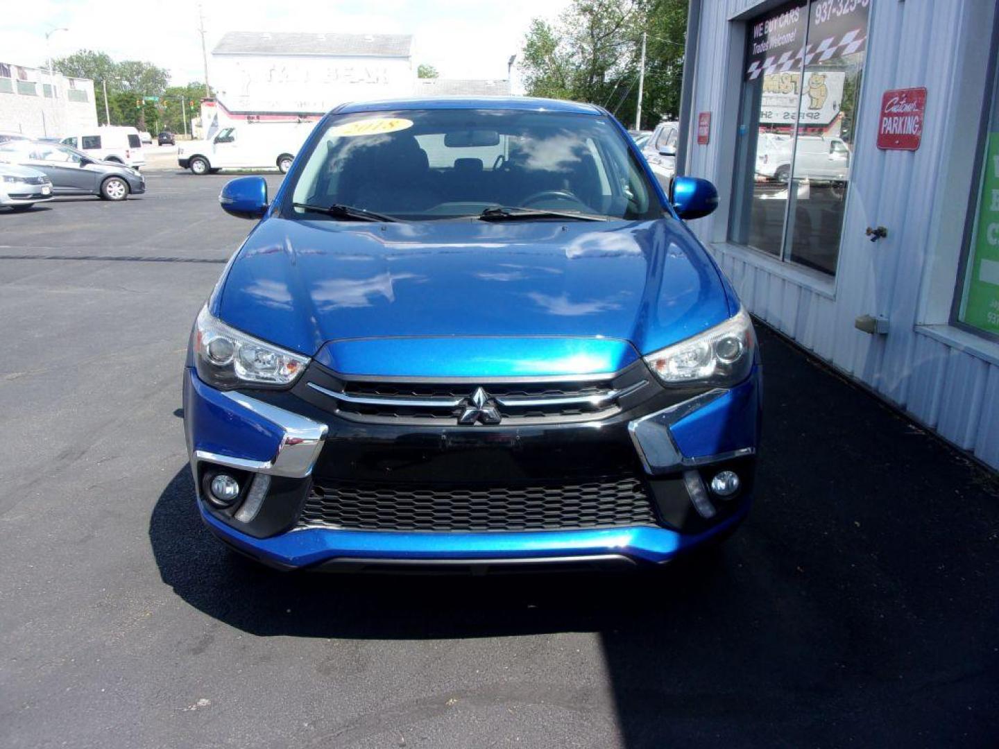 2018 BLUE MITSUBISHI OUTLANDER SPORT SE (JA4AP3AW1JU) with an 2.4L engine, Continuously Variable transmission, located at 501 E. Columbia St., Springfield, OH, 45503, (800) 262-7122, 39.925262, -83.801796 - Photo#1