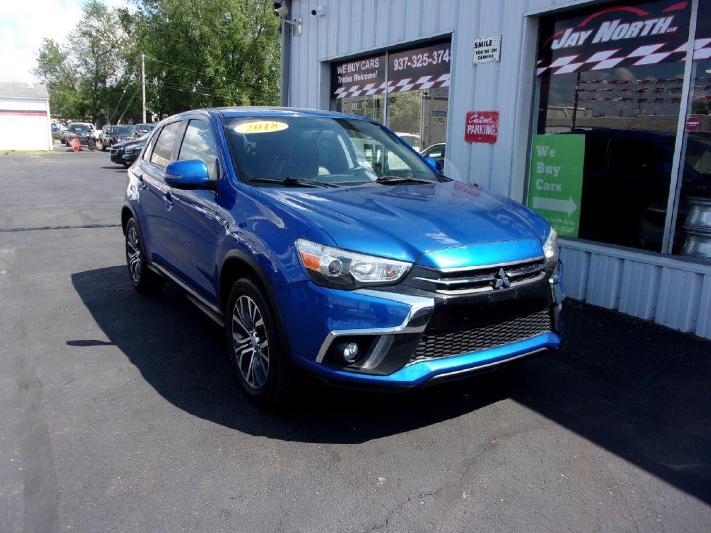 2018 BLUE MITSUBISHI OUTLANDER SPORT SE (JA4AP3AW1JU) with an 2.4L engine, Continuously Variable transmission, located at 501 E. Columbia St., Springfield, OH, 45503, (800) 262-7122, 39.925262, -83.801796 - Photo#2