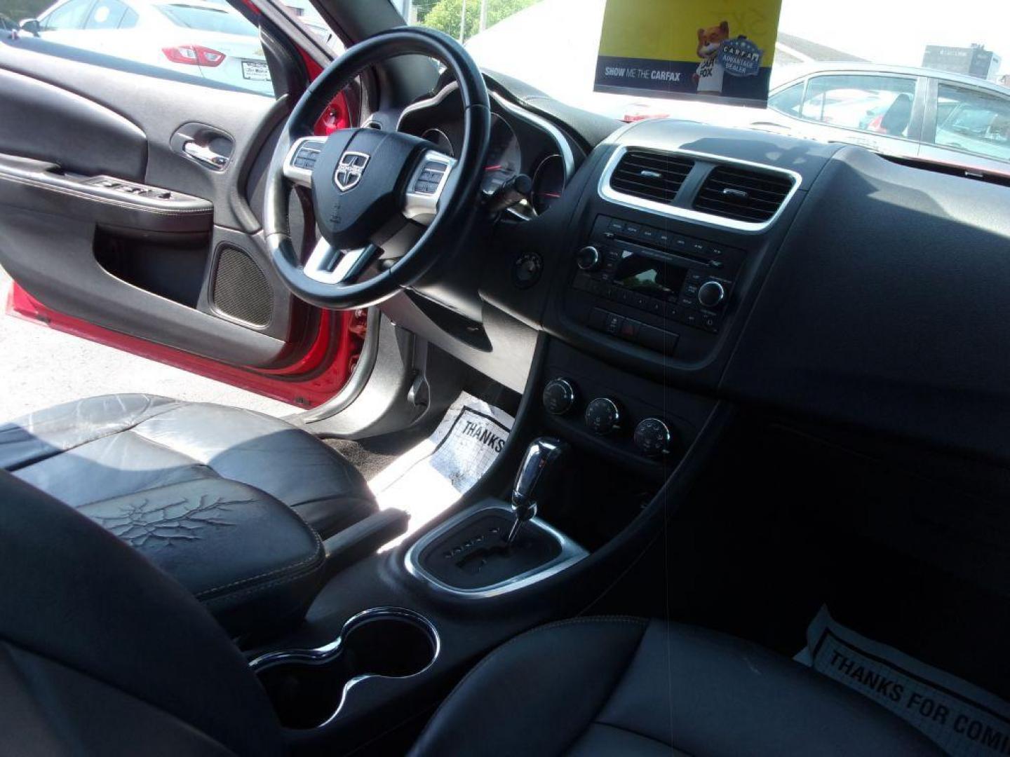 2012 RED DODGE AVENGER SXT (1C3CDZCB0CN) with an 2.4L engine, Automatic transmission, located at 501 E. Columbia St., Springfield, OH, 45503, (800) 262-7122, 39.925262, -83.801796 - ***SXT***Leather Seating***New Brakes***Serviced and Detailed*** Jay North Auto has offered hand picked vehicles since 1965! Our customer's enjoy a NO pressure buying experience with a small town feel. All of our vehicles get fully inspected and detailed. We are a preferred dealer for many local - Photo#12