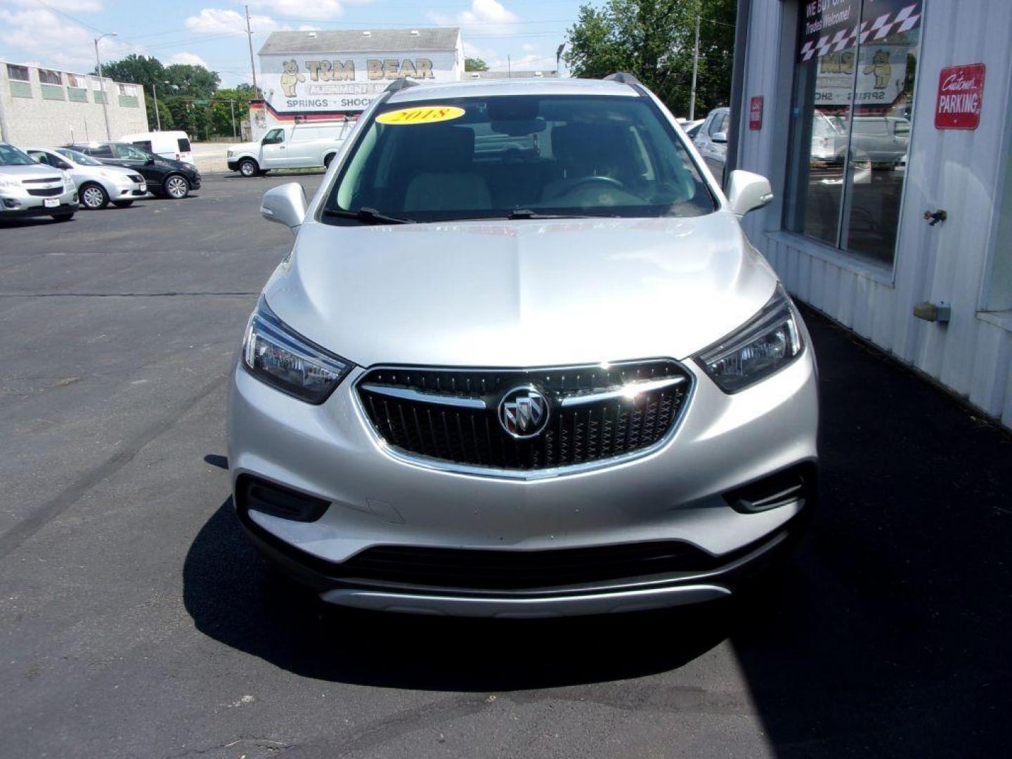 2018 SILVER BUICK ENCORE PREFERRED (KL4CJASB8JB) with an 1.4L engine, Automatic transmission, located at 501 E. Columbia St., Springfield, OH, 45503, (800) 262-7122, 39.925262, -83.801796 - ***Clean Carfax***New Brakes***FWD***Back-up Camera***PREFERRED***Serviced and Detailed*** Jay North Auto has offered hand picked vehicles since 1965! Our customer's enjoy a NO pressure buying experience with a small town feel. All of our vehicles get fully inspected and detailed. We are a prefe - Photo#1