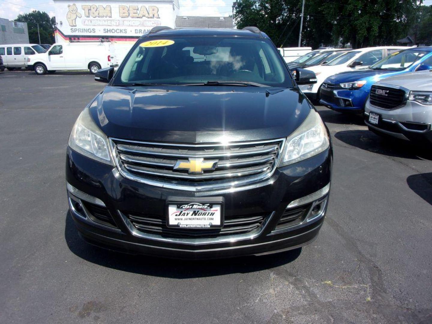 2014 BLACK CHEVROLET TRAVERSE LT (1GNKVGKD2EJ) with an 3.6L engine, Automatic transmission, located at 501 E. Columbia St., Springfield, OH, 45503, (800) 262-7122, 39.925262, -83.801796 - *** Serviced and Detailed *** LT *** AWD *** Jay North Auto has offered hand picked vehicles since 1965! Our customer's enjoy a NO pressure buying experience with a small town feel. All of our vehicles get fully inspected and detailed. We are a preferred dealer for many local credit unions and - Photo#1