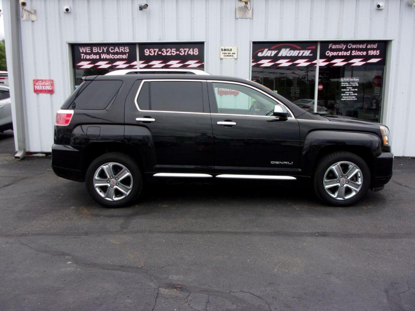 2016 BLACK GMC TERRAIN DENALI (2GKFLVEK5G6) with an 2.4L engine, Automatic transmission, located at 501 E. Columbia St., Springfield, OH, 45503, (800) 262-7122, 39.925262, -83.801796 - Photo#0