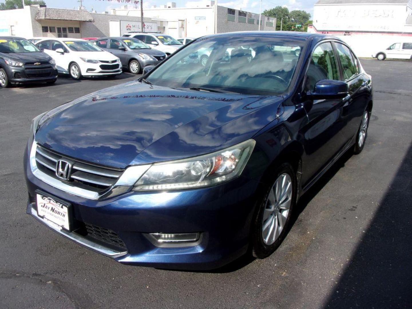 2013 BLUE HONDA ACCORD EXL (1HGCR2F89DA) with an 2.4L engine, Continuously Variable transmission, located at 501 E. Columbia St., Springfield, OH, 45503, (800) 262-7122, 39.925262, -83.801796 - ***Clean Carfax***New Timing***Transmission Serviced***New Front and Rear Pads and Rotors***EX-L***Heated Leather Seating***Moonroof***Serviced and Detailed*** Jay North Auto has offered hand picked vehicles since 1965! Our customer's enjoy a NO pressure buying experience with a small town feel. - Photo#6