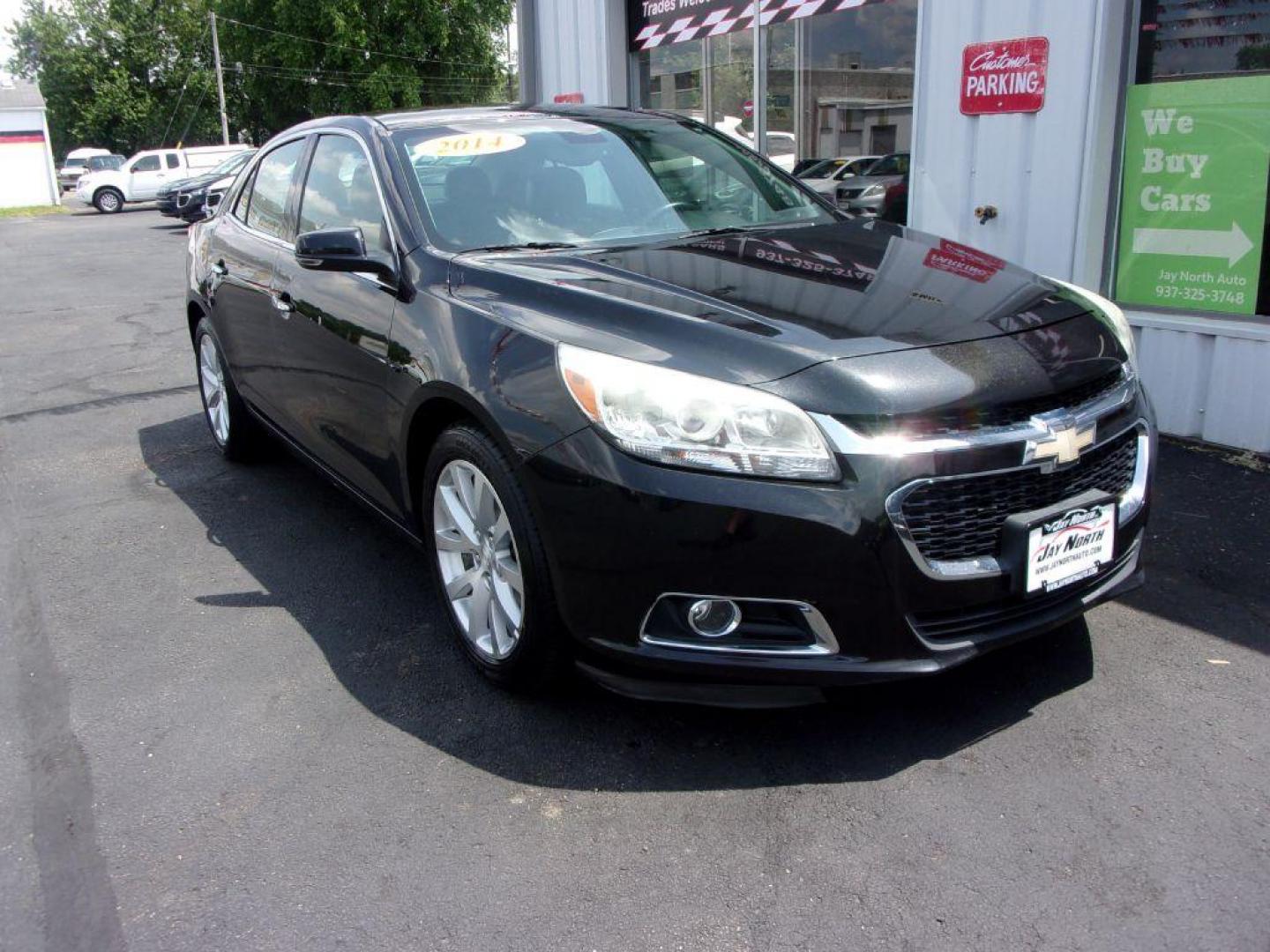 2014 BLACK CHEVROLET MALIBU LTZ (1G11H5SL3EF) with an 2.5L engine, Automatic transmission, located at 501 E. Columbia St., Springfield, OH, 45503, (800) 262-7122, 39.925262, -83.801796 - ***NEW TIRES***LTZ***Heated Leather Seating***Remote Start***Serviced and Detailed*** Jay North Auto has offered hand picked vehicles since 1965! Our customer's enjoy a NO pressure buying experience with a small town feel. All of our vehicles get fully inspected and detailed. We are a preferred - Photo#2