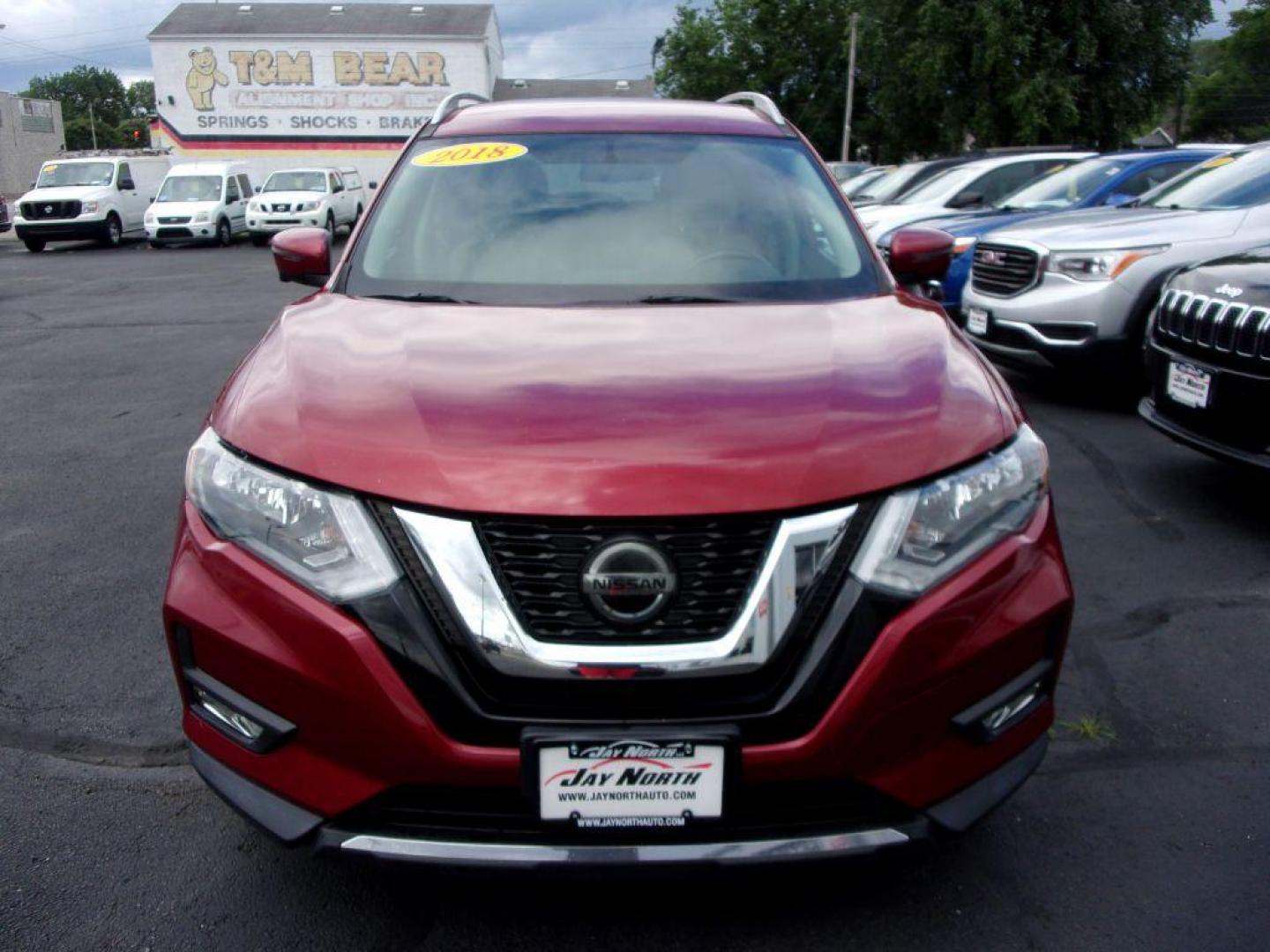 2018 RED NISSAN ROGUE SV (5N1AT2MV4JC) with an 2.5L engine, Continuously Variable transmission, located at 501 E. Columbia St., Springfield, OH, 45503, (800) 262-7122, 39.925262, -83.801796 - Photo#1