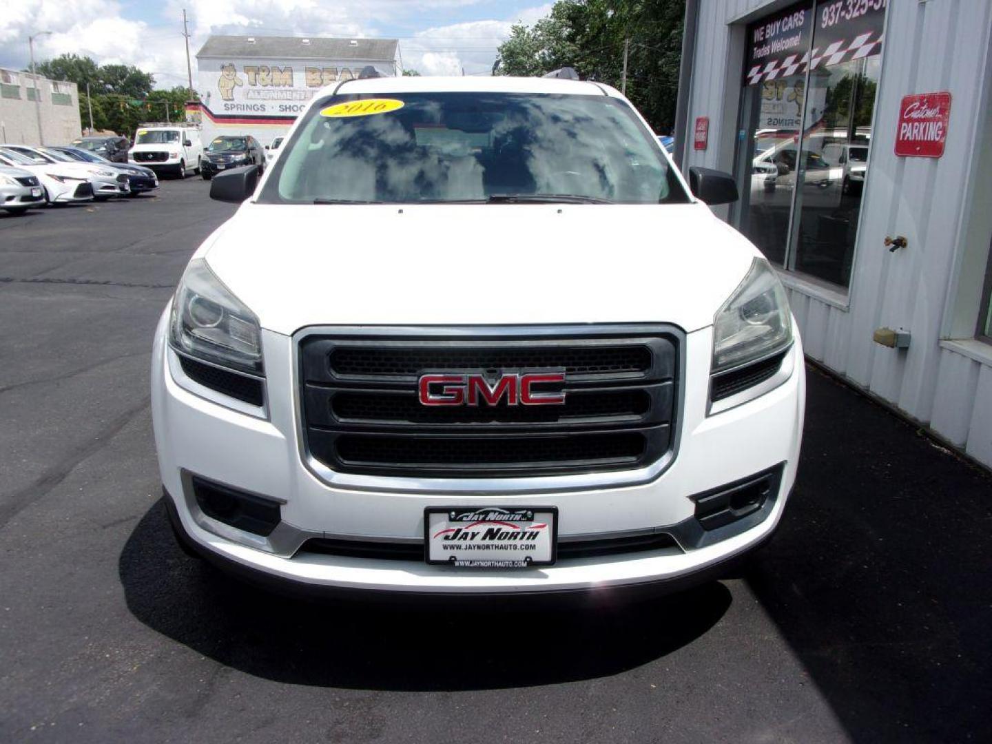 2016 WHITE GMC ACADIA SLE (1GKKVPKD7GJ) with an 3.6L engine, Automatic transmission, located at 501 E. Columbia St., Springfield, OH, 45503, (800) 262-7122, 39.925262, -83.801796 - ***Clean Carfax***AWD***New Front Pads and Rotors***Fresh Oil Change and Tire Rotation***New Shocks***Deatailed*** Jay North Auto has offered hand picked vehicles since 1965! Our customer's enjoy a NO pressure buying experience with a small town feel. All of our vehicles get fully inspected and - Photo#1