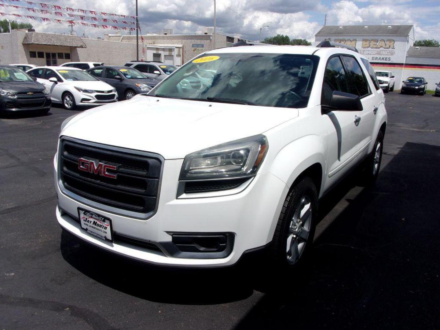 2016 WHITE GMC ACADIA SLE (1GKKVPKD7GJ) with an 3.6L engine, Automatic transmission, located at 501 E. Columbia St., Springfield, OH, 45503, (800) 262-7122, 39.925262, -83.801796 - ***Clean Carfax***AWD***New Front Pads and Rotors***Fresh Oil Change and Tire Rotation***New Shocks***Deatailed*** Jay North Auto has offered hand picked vehicles since 1965! Our customer's enjoy a NO pressure buying experience with a small town feel. All of our vehicles get fully inspected and - Photo#6