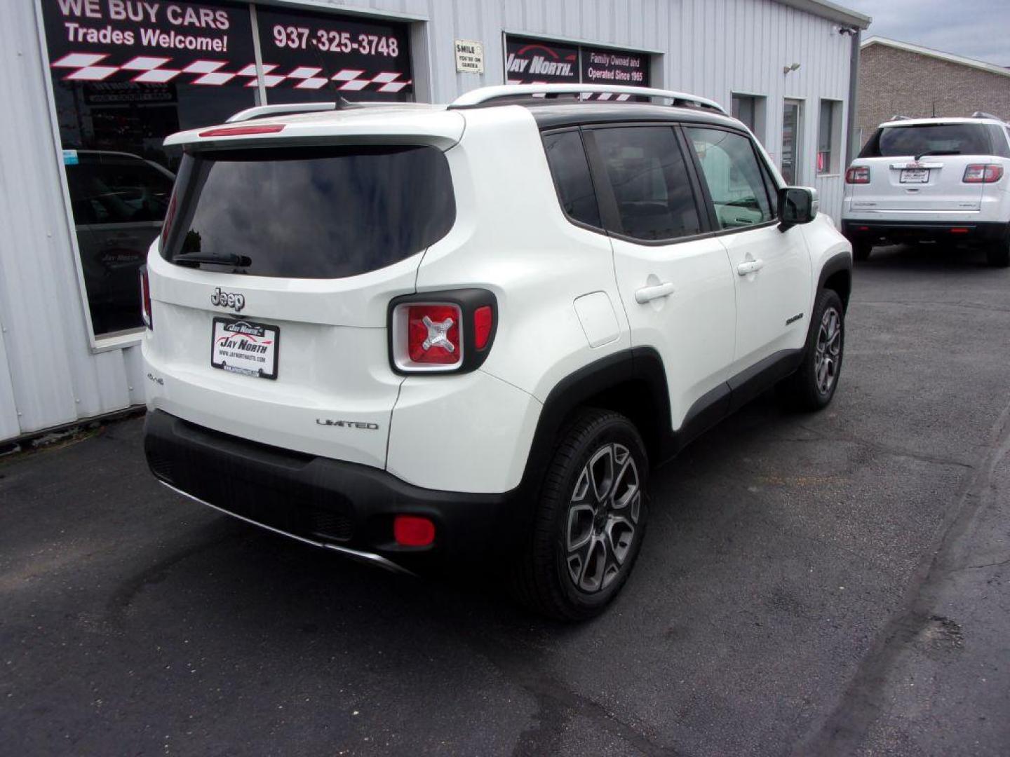 2016 WHITE JEEP RENEGADE LIMITED (ZACCJBDT2GP) with an 2.4L engine, Automatic transmission, located at 501 E. Columbia St., Springfield, OH, 45503, (800) 262-7122, 39.925262, -83.801796 - ***4WD***Navigation***Limited***Heated Leather Seating***Beats Audio***My Sky***Heated Steering Wheel***Serviced and Detailed*** Jay North Auto has offered hand picked vehicles since 1965! Our customer's enjoy a NO pressure buying experience with a small town feel. All of our vehicles get fully - Photo#3