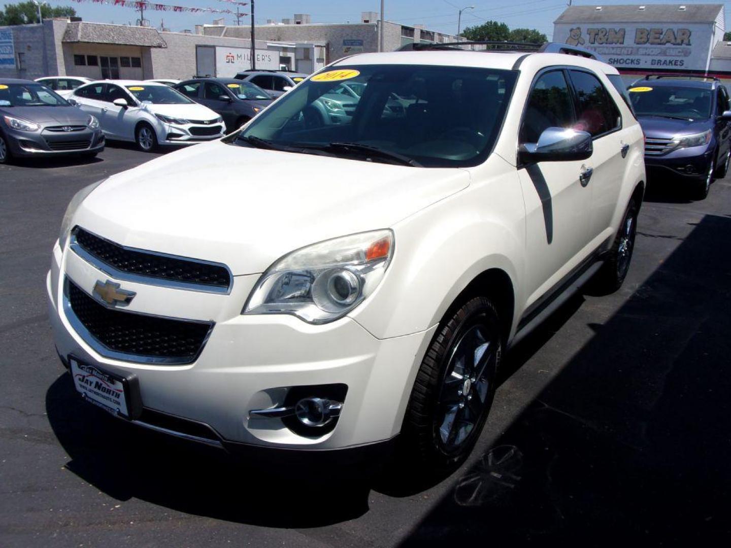 2014 WHITE CHEVROLET EQUINOX LTZ (1GNALDEK5EZ) with an 2.4L engine, Automatic transmission, located at 501 E. Columbia St., Springfield, OH, 45503, (800) 262-7122, 39.925262, -83.801796 - ***LTZ***Heated Leather Seating***Moonroof***Updated Timing***New Front and Rear Pads and Rotors***Detailed*** Jay North Auto has offered hand picked vehicles since 1965! Our customer's enjoy a NO pressure buying experience with a small town feel. All of our vehicles get fully inspected and deta - Photo#6