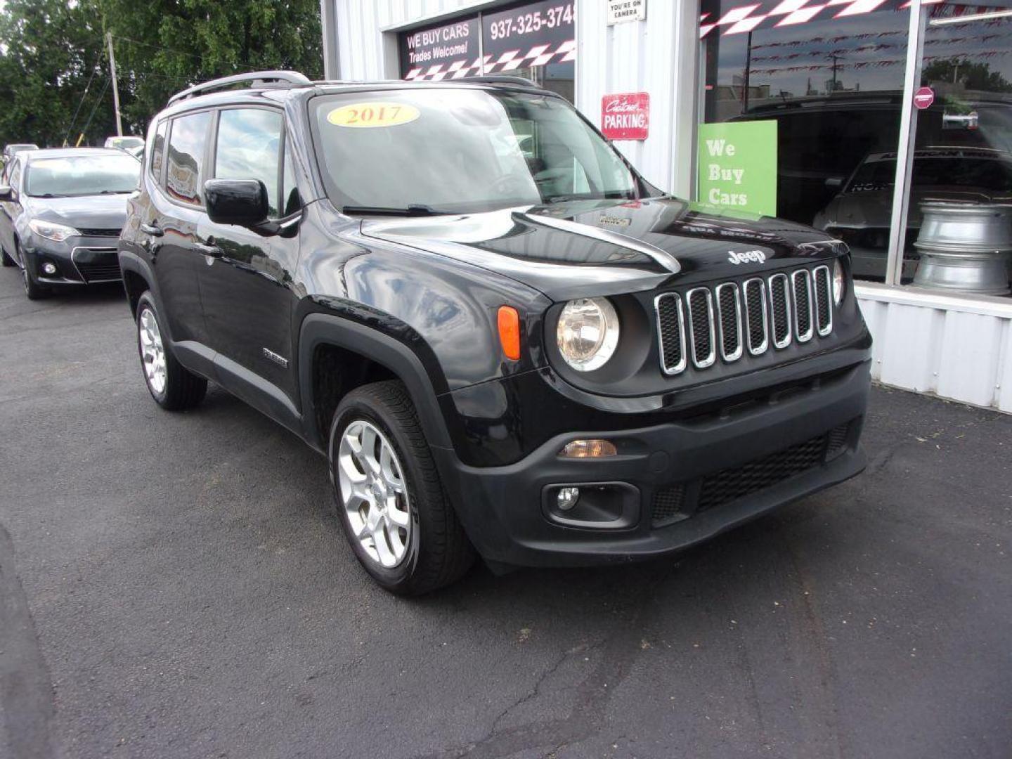 2017 BLACK JEEP RENEGADE LATITUDE (ZACCJBBB0HP) with an 2.4L engine, Automatic transmission, located at 501 E. Columbia St., Springfield, OH, 45503, (800) 262-7122, 39.925262, -83.801796 - ***4X4***LATITUDE***Heated Seats***Heated Steering Wheel***Serviced and Detailed*** Jay North Auto has offered hand picked vehicles since 1965! Our customer's enjoy a NO pressure buying experience with a small town feel. All of our vehicles get fully inspected and detailed. We are a preferred de - Photo#2