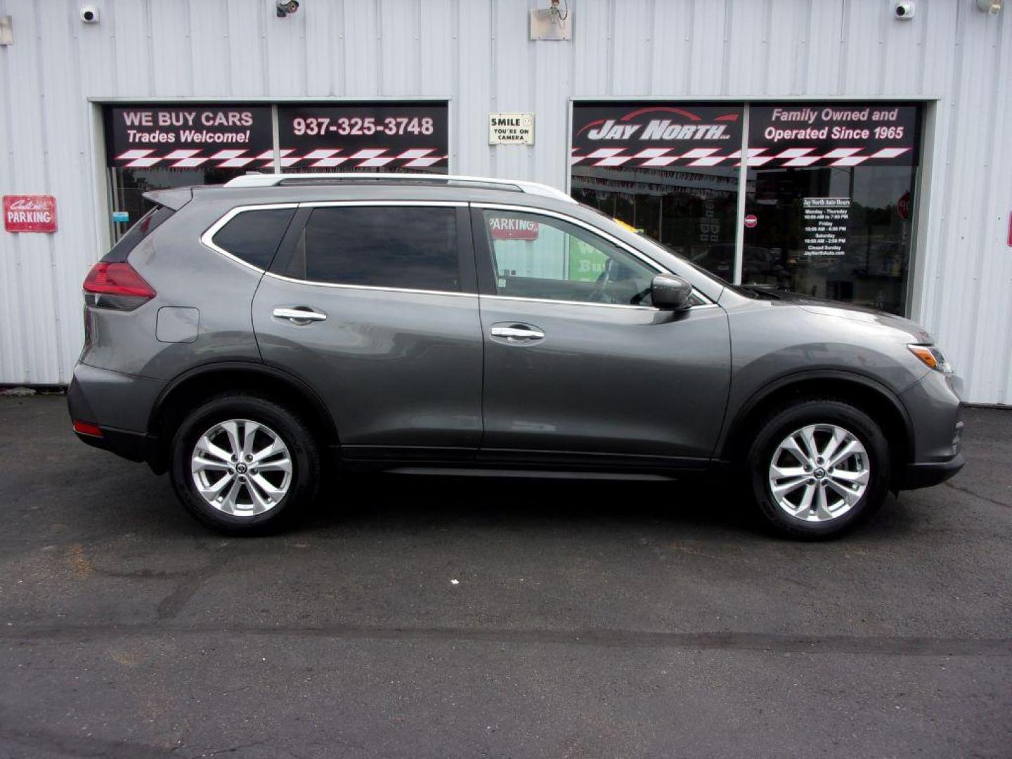 2018 GRAY NISSAN ROGUE S (5N1AT2MV0JC) with an 2.5L engine, Continuously Variable transmission, located at 501 E. Columbia St., Springfield, OH, 45503, (800) 262-7122, 39.925262, -83.801796 - Photo#0