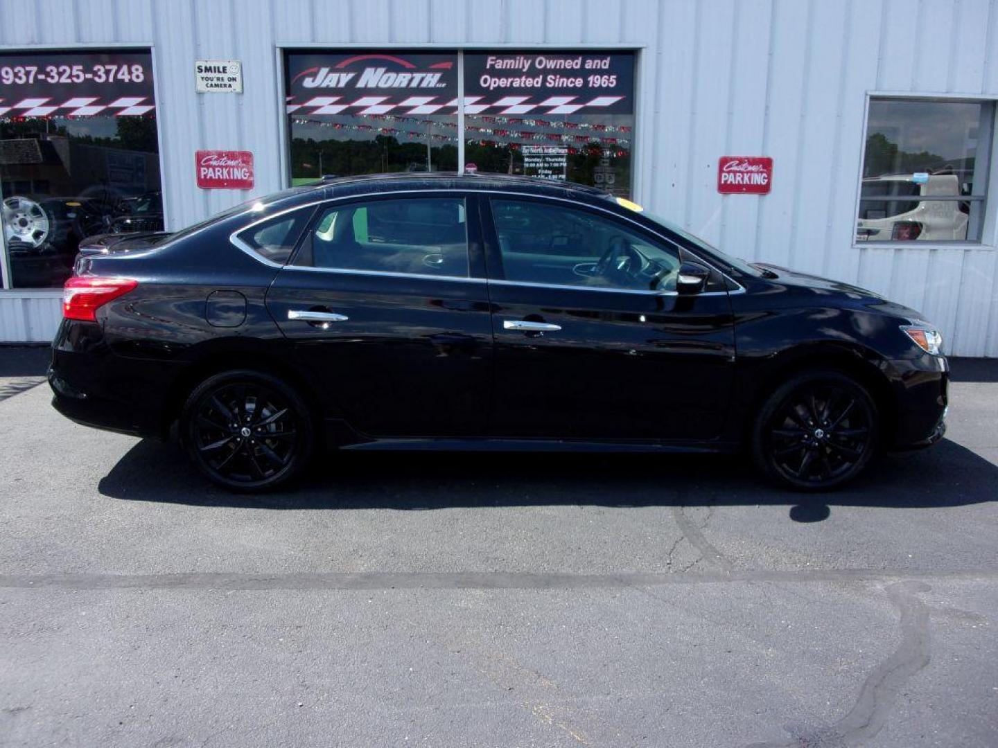 2017 BLACK NISSAN SENTRA SR TURBO (3N1CB7AP3HY) with an 1.6L engine, 6-Speed Manual transmission, located at 501 E. Columbia St., Springfield, OH, 45503, (800) 262-7122, 39.925262, -83.801796 - Photo#0