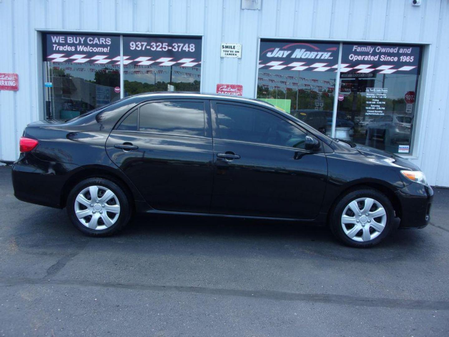 2012 BLACK TOYOTA COROLLA LE (2T1BU4EE5CC) with an 1.8L engine, Automatic transmission, located at 501 E. Columbia St., Springfield, OH, 45503, (800) 262-7122, 39.925262, -83.801796 - Photo#1