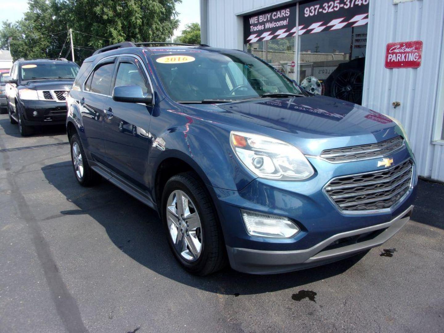 2016 BLUE CHEVROLET EQUINOX LT (2GNFLFEK3G6) with an 2.4L engine, Automatic transmission, located at 501 E. Columbia St., Springfield, OH, 45503, (800) 262-7122, 39.925262, -83.801796 - Photo#2