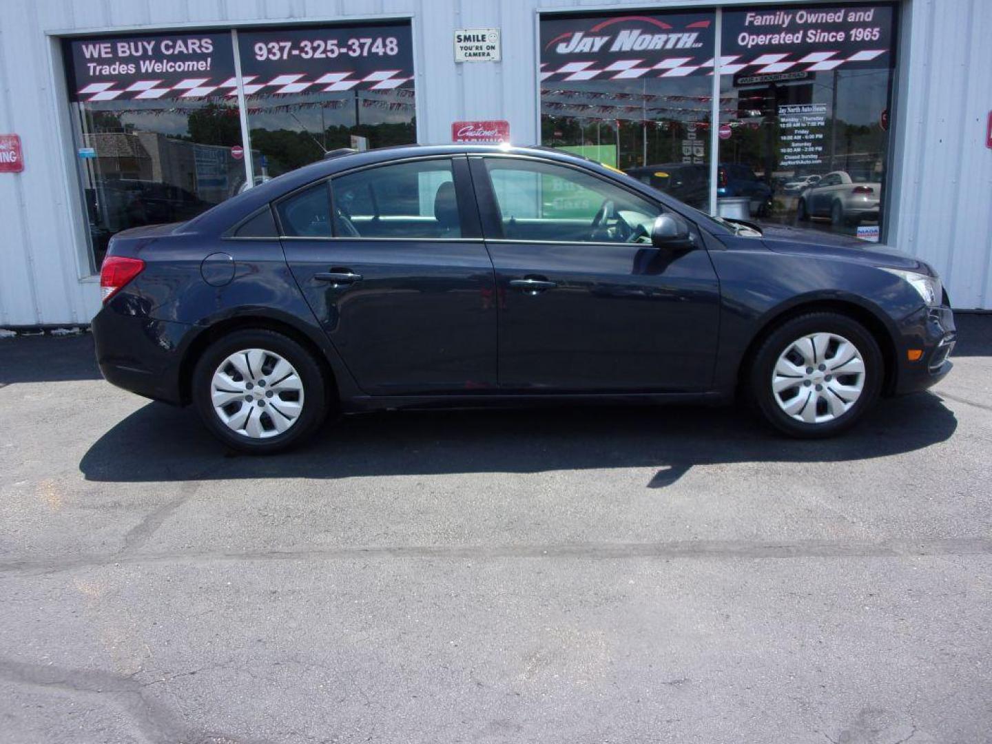 2015 BLUE CHEVROLET CRUZE LS (1G1PA5SH7F7) with an 1.8L engine, Automatic transmission, located at 501 E. Columbia St., Springfield, OH, 45503, (800) 262-7122, 39.925262, -83.801796 - Photo#0