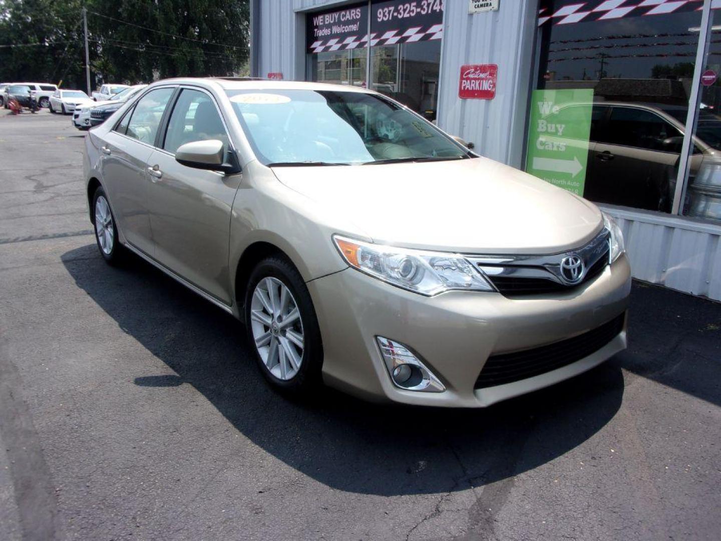 2013 GOLD TOYOTA CAMRY XLE (4T1BK1FK0DU) with an 3.5L engine, Automatic transmission, located at 501 E. Columbia St., Springfield, OH, 45503, (800) 262-7122, 39.925262, -83.801796 - Photo#2