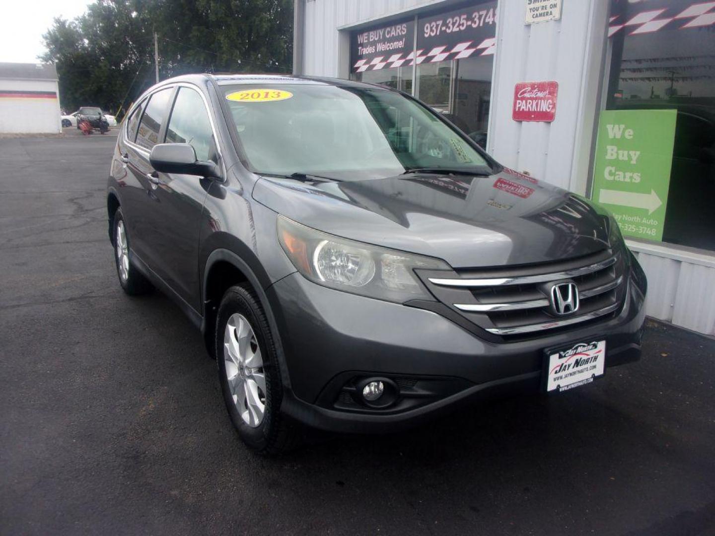 2013 GRAY HONDA CR-V EX (2HKRM4H56DH) with an 2.4L engine, Automatic transmission, located at 501 E. Columbia St., Springfield, OH, 45503, (800) 262-7122, 39.925262, -83.801796 - Photo#2