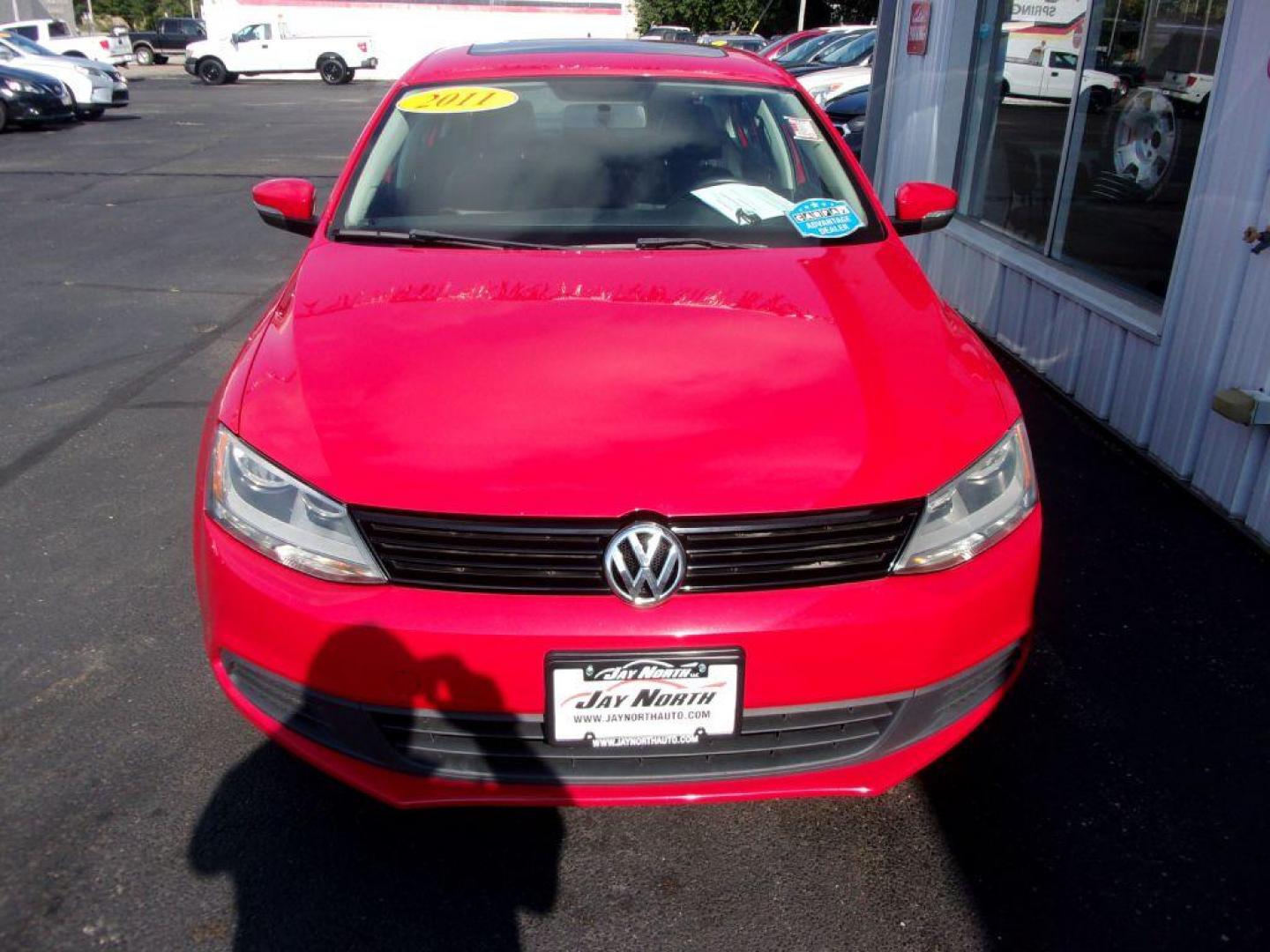 2011 RED VOLKSWAGEN JETTA SE (3VWDX7AJ2BM) with an 2.5L engine, Automatic transmission, located at 501 E. Columbia St., Springfield, OH, 45503, (800) 262-7122, 39.925262, -83.801796 - ***Clean Carfax***SE***Heated Leather Seating***Sunroof***Serviced and Detailed*** Navigation *** Jay North Auto has offered hand picked vehicles since 1965! Our customer's enjoy a NO pressure buying experience with a small town feel. All of our vehicles get fully inspected and detailed. We are - Photo#2