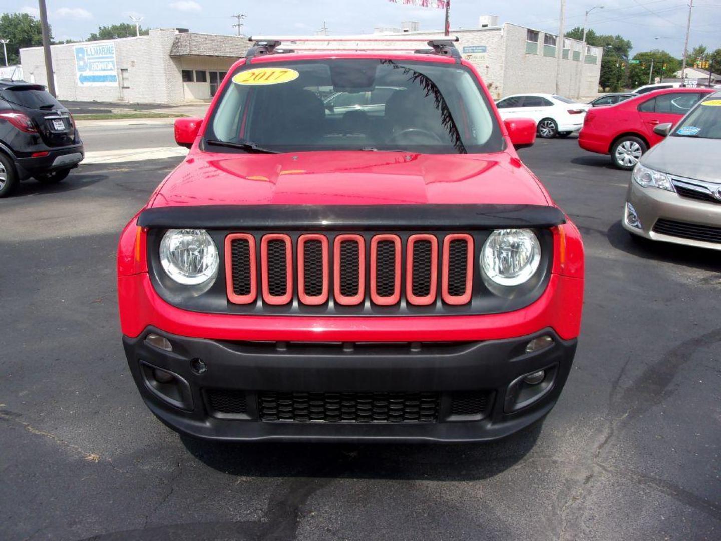 2017 RED JEEP RENEGADE LATITUDE (ZACCJBBB9HP) with an 2.4L engine, Automatic transmission, located at 501 E. Columbia St., Springfield, OH, 45503, (800) 262-7122, 39.925262, -83.801796 - ***New Tires***Heated Seats***Heated Steering Wheel***Power Drivers Seat***New Front and Rear Pads and Rotors***Serviced and Detailed*** Jay North Auto has offered hand picked vehicles since 1965! Our customer's enjoy a NO pressure buying experience with a small town feel. All of our vehicles ge - Photo#1