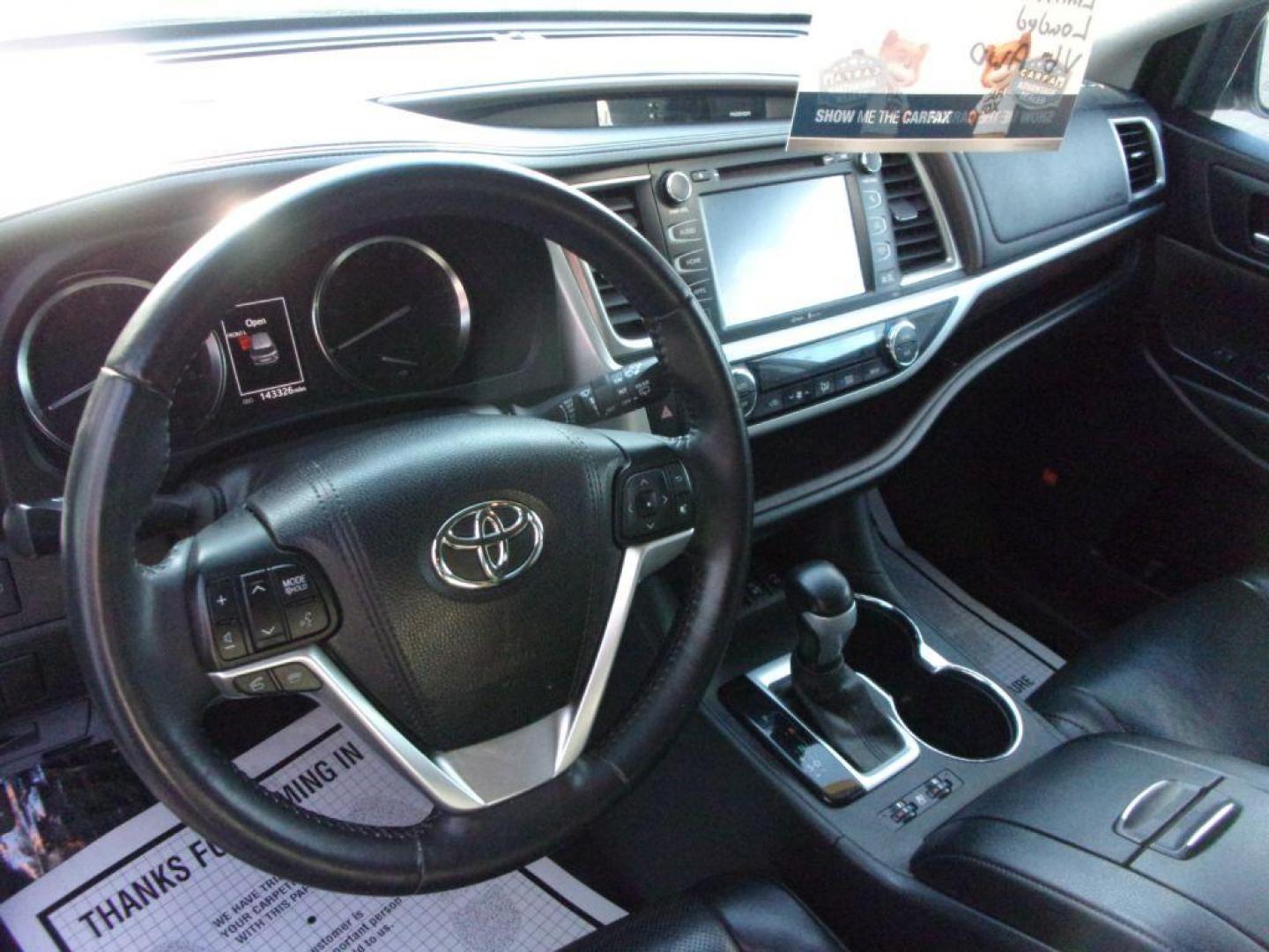 2015 WHITE TOYOTA HIGHLANDER LIMITED (5TDDKRFH4FS) with an 3.5L engine, Automatic transmission, located at 501 E. Columbia St., Springfield, OH, 45503, (800) 262-7122, 39.925262, -83.801796 - *** Limited *** Loaded *** JBL Audio w/ Touchscreen and Navigation *** Heated and Cooled Leather *** Back Up Camera *** Moonroof *** 3rd Row Seating *** 2nd Row Captain seats *** AWD *** V6 *** Serviced and Detailed *** BSM not working *** Good Service History *** Drives Great *** Jay North Auto - Photo#17