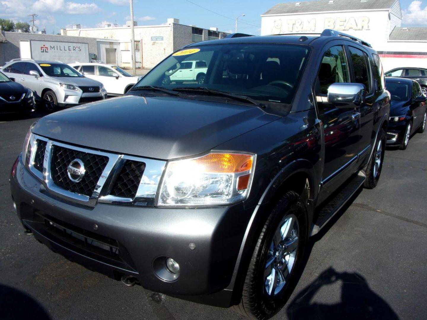 2014 GRAY NISSAN ARMADA PLATINUM (5N1AA0NC4EN) with an 5.6L engine, Automatic transmission, located at 501 E. Columbia St., Springfield, OH, 45503, (800) 262-7122, 39.925262, -83.801796 - Photo#3