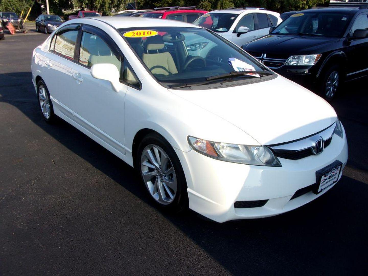 2010 WHITE HONDA CIVIC LX (19XFA1F55AE) with an 1.8L engine, Automatic transmission, located at 501 E. Columbia St., Springfield, OH, 45503, (800) 262-7122, 39.925262, -83.801796 - *** LX *** Serviced and Detailed *** FWD *** Jay North Auto has offered hand picked vehicles since 1965! Our customer's enjoy a NO pressure buying experience with a small town feel. All of our vehicles get fully inspected and detailed. We are a preferred dealer for many local credit unions and l - Photo#1