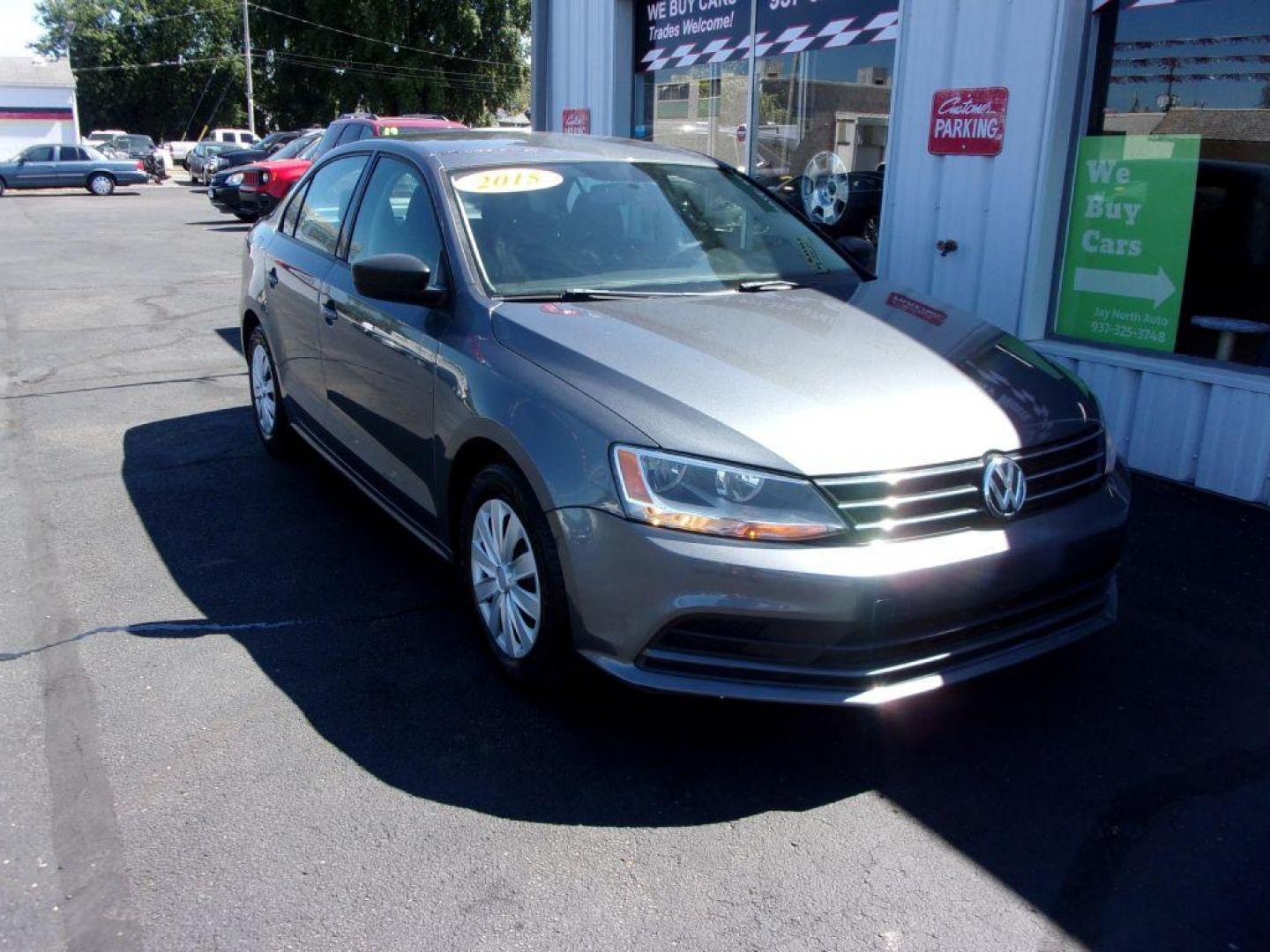 2015 GRAY VOLKSWAGEN JETTA S (3VW2K7AJ3FM) with an 2L engine, Automatic transmission, located at 501 E. Columbia St., Springfield, OH, 45503, (800) 262-7122, 39.925262, -83.801796 - *** New Tires *** LOW MILES *** Serviced and Detailed *** Automatic *** FWD *** Jay North Auto has offered hand picked vehicles since 1965! Our customer's enjoy a NO pressure buying experience with a small town feel. All of our vehicles get fully inspected and detailed. We are a preferred deale - Photo#1