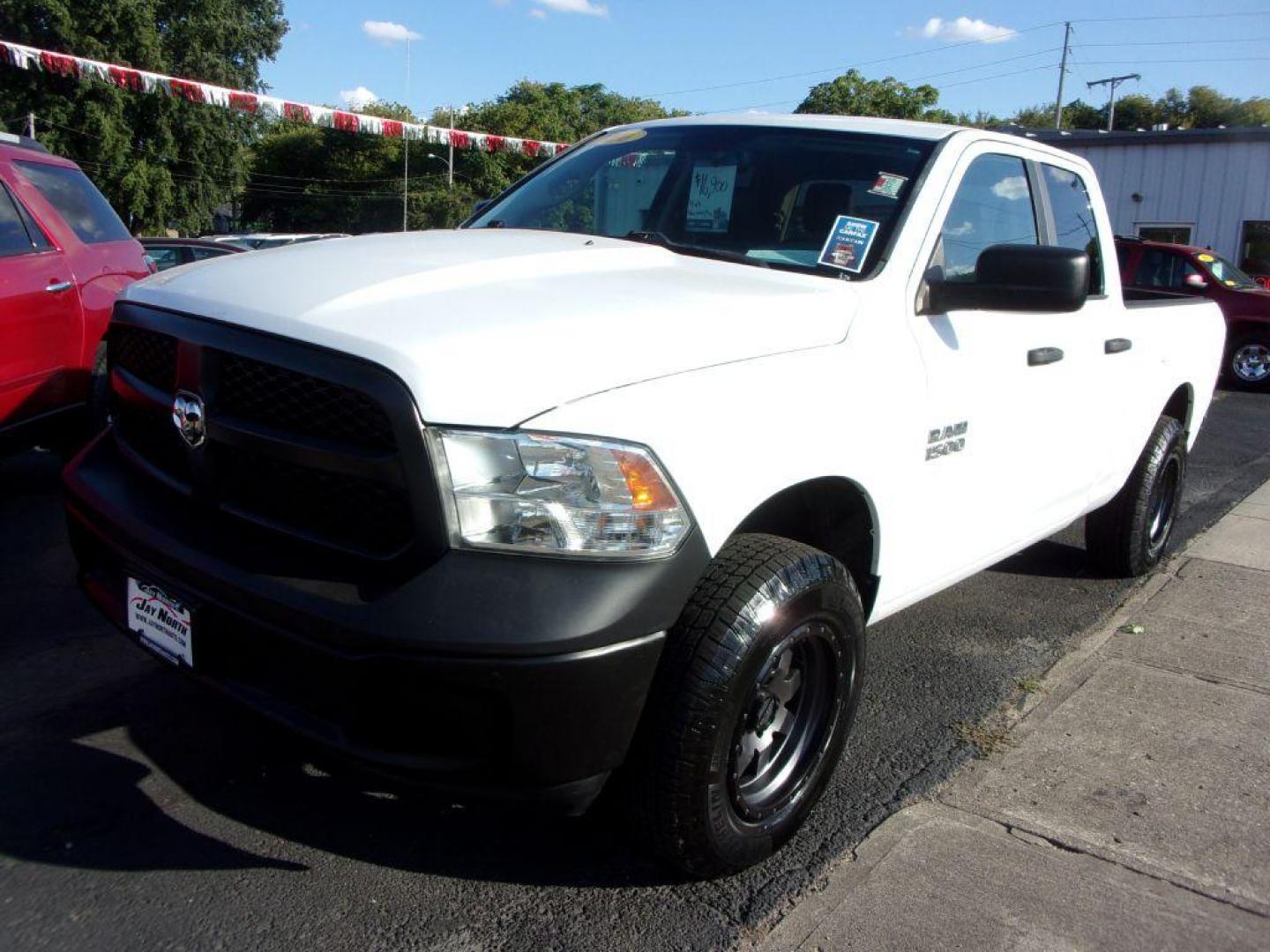 2016 WHITE RAM 1500 TRADESMAN (1C6RR7FG6GS) with an 3.6L engine, Automatic transmission, located at 501 E. Columbia St., Springfield, OH, 45503, (800) 262-7122, 39.925262, -83.801796 - *** New Michelin Tires *** New Wheels *** 2.5 Inch level kit *** Serviced and Detailed *** 4x4 3.6L *** NICE!!! *** 3.55 Rear Axle Ratio Uconnectr 5.0 5.0-Inch Touchscreen Display - Photo#1