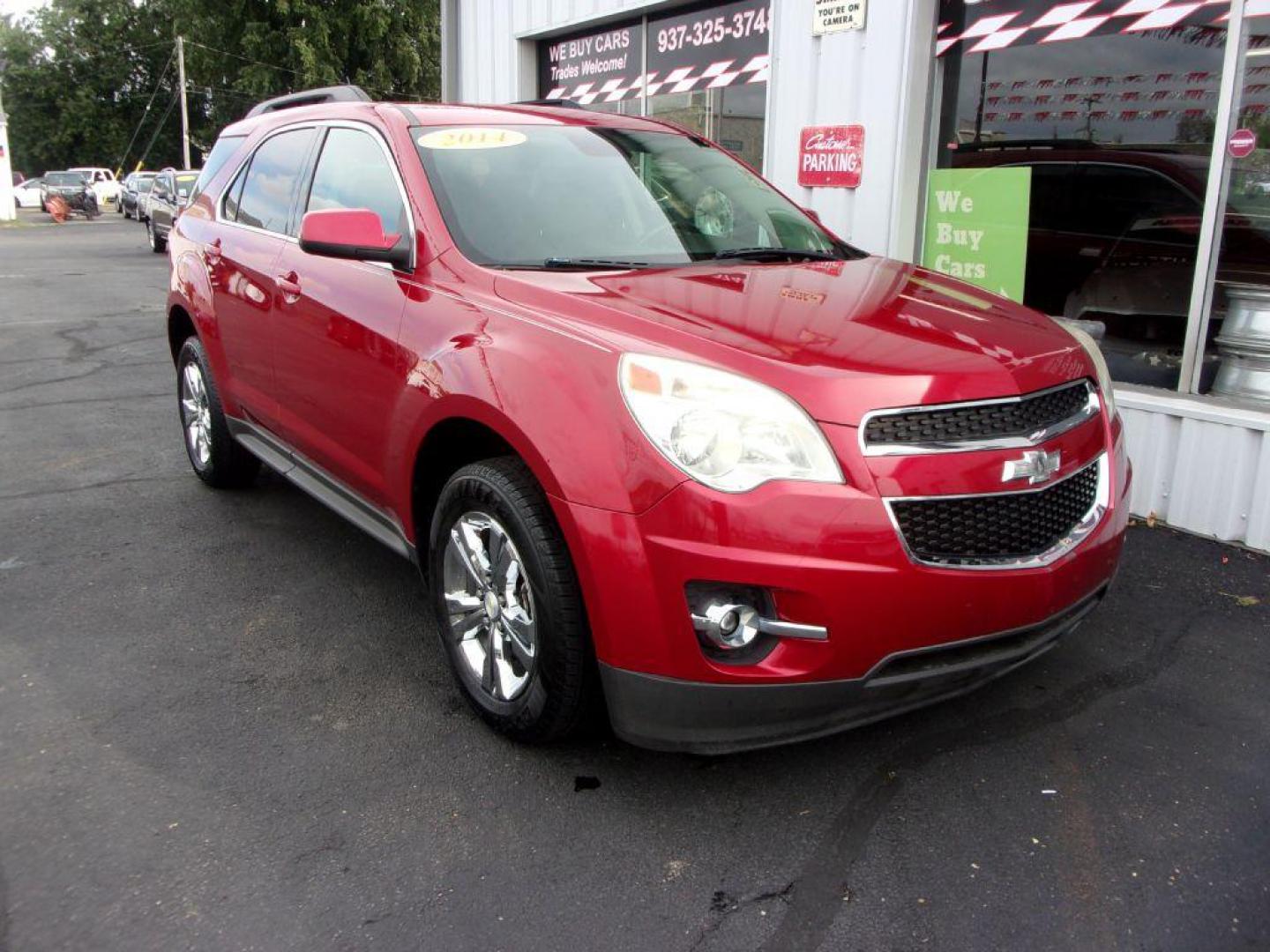 2014 RED CHEVROLET EQUINOX 2LT (1GNALCEKXEZ) with an 2.4L engine, Automatic transmission, located at 501 E. Columbia St., Springfield, OH, 45503, (800) 262-7122, 39.925262, -83.801796 - ***Clean Carfax***New Tires***2LT***Heated Leather Seating***Moon Roof***Serviced and Detailed*** Jay North Auto has offered hand picked vehicles since 1965! Our customer's enjoy a NO pressure buying experience with a small town feel. All of our vehicles get fully inspected and detailed. We are - Photo#2