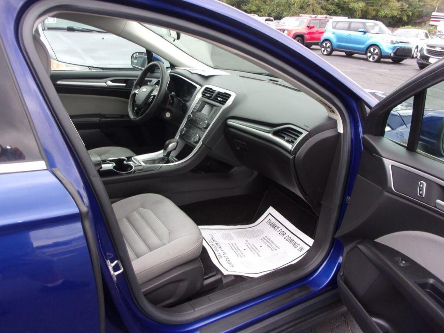 2015 BLUE FORD FUSION S (3FA6P0G74FR) with an 2.5L engine, Automatic transmission, located at 501 E. Columbia St., Springfield, OH, 45503, (800) 262-7122, 39.925262, -83.801796 - *** Serviced and Detailed *** Back Up Camera *** S *** FWD *** Jay North Auto has offered hand picked vehicles since 1965! Our customer's enjoy a NO pressure buying experience with a small town feel. All of our vehicles get fully inspected and detailed. We are a preferred dealer for many local c - Photo#14